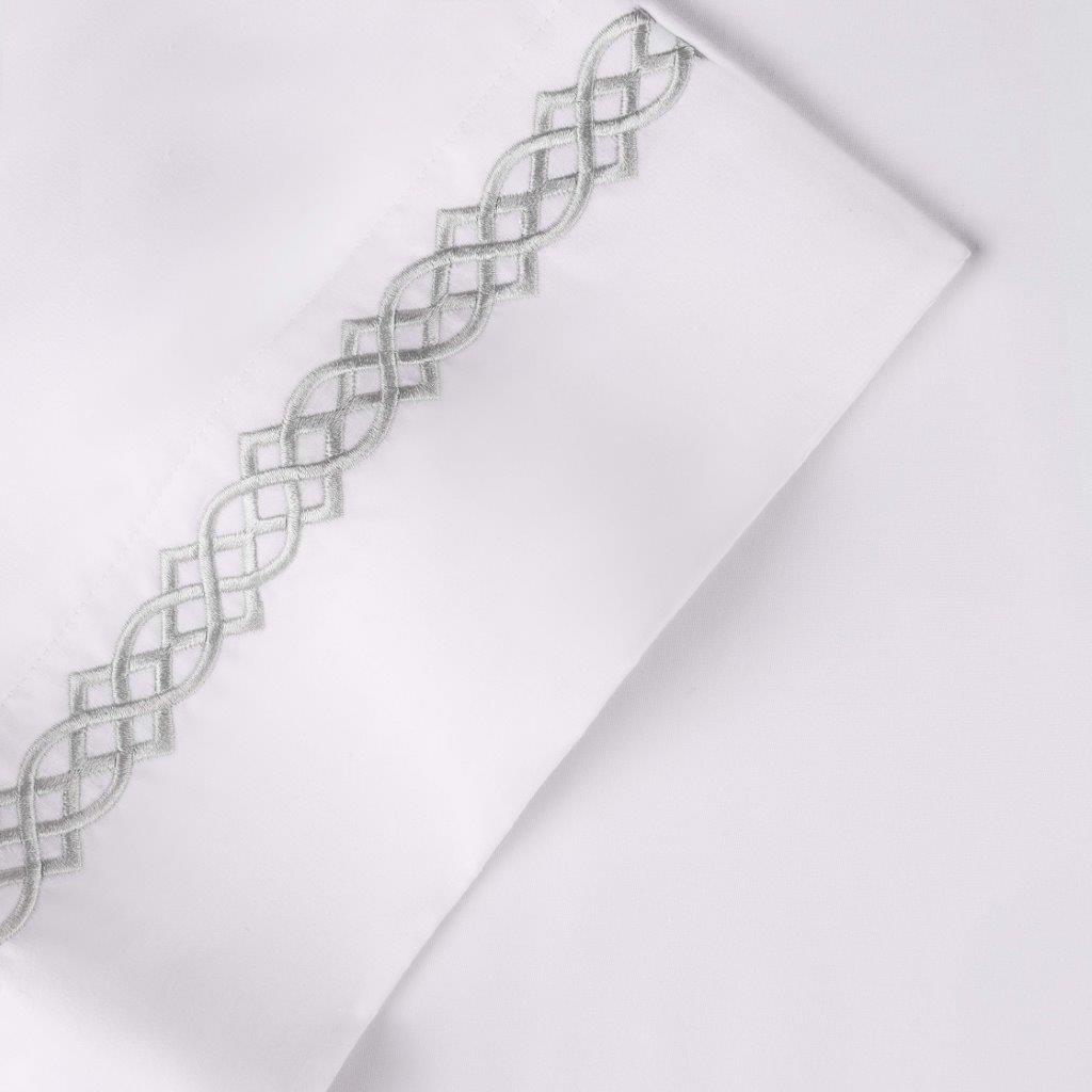 Premium 1000 Thread Count Egyptian Cotton Embroidered Pillowcase Set (2 Pack) - Luxury Bedding for Master Bedroom & Guest Room Decor