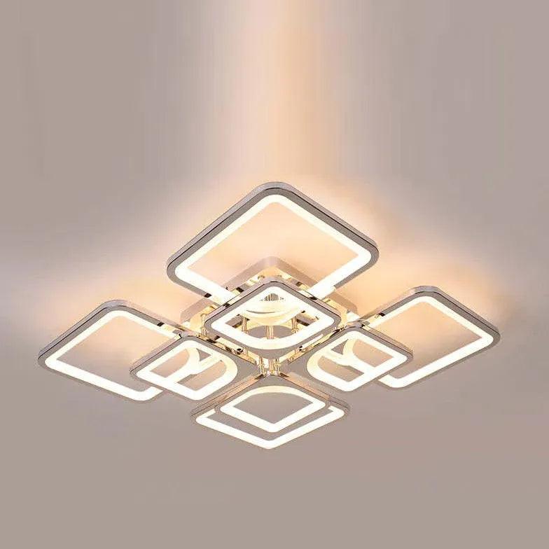 Modern Square Frame Pendant Light - Sleek Multi-Panel Design for Dining Room, Kitchen Island & Living Room Lighting