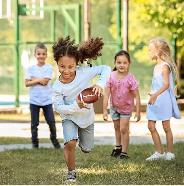 Misco Toys 3-Pack Sports Ball Set for Kids - Includes 6 Inch Basketball, Football, and Soccer Ball - Soft Plastic Playground Balls for Indoor & Outdoor Play - Perfect Birthday Gift for Boys & Girls - Ideal for Backyard Games, School PE Class, and Park Activities
