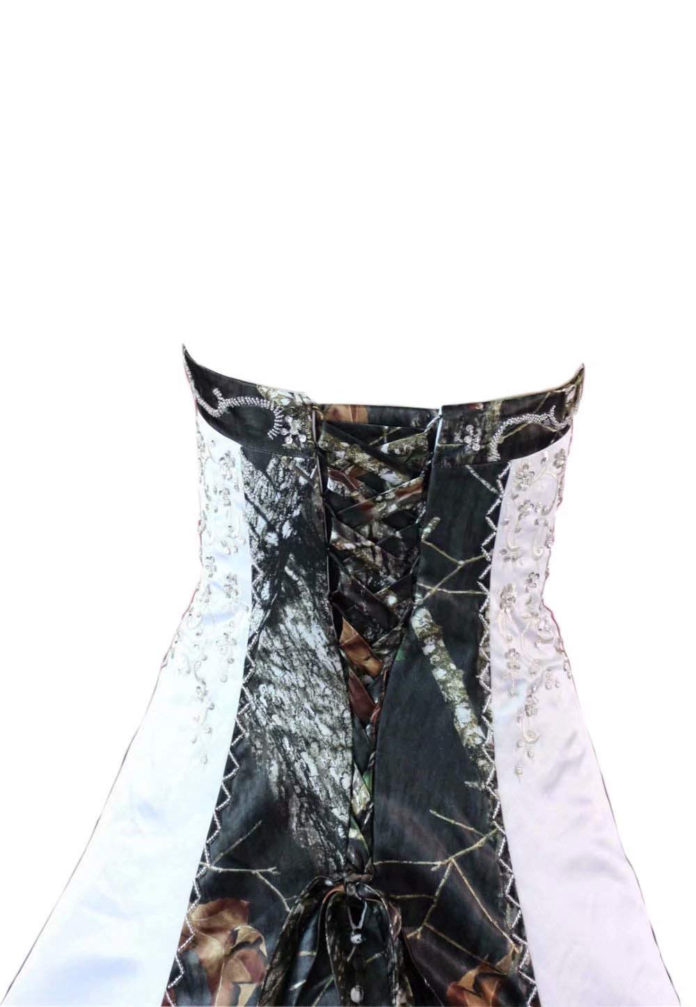 Mollybridal Sweetheart Satin A-Line Embroidered Camouflage Wedding Dress for Bride 2023 - Perfect for Outdoor, Beach, and Boho Chic Weddings