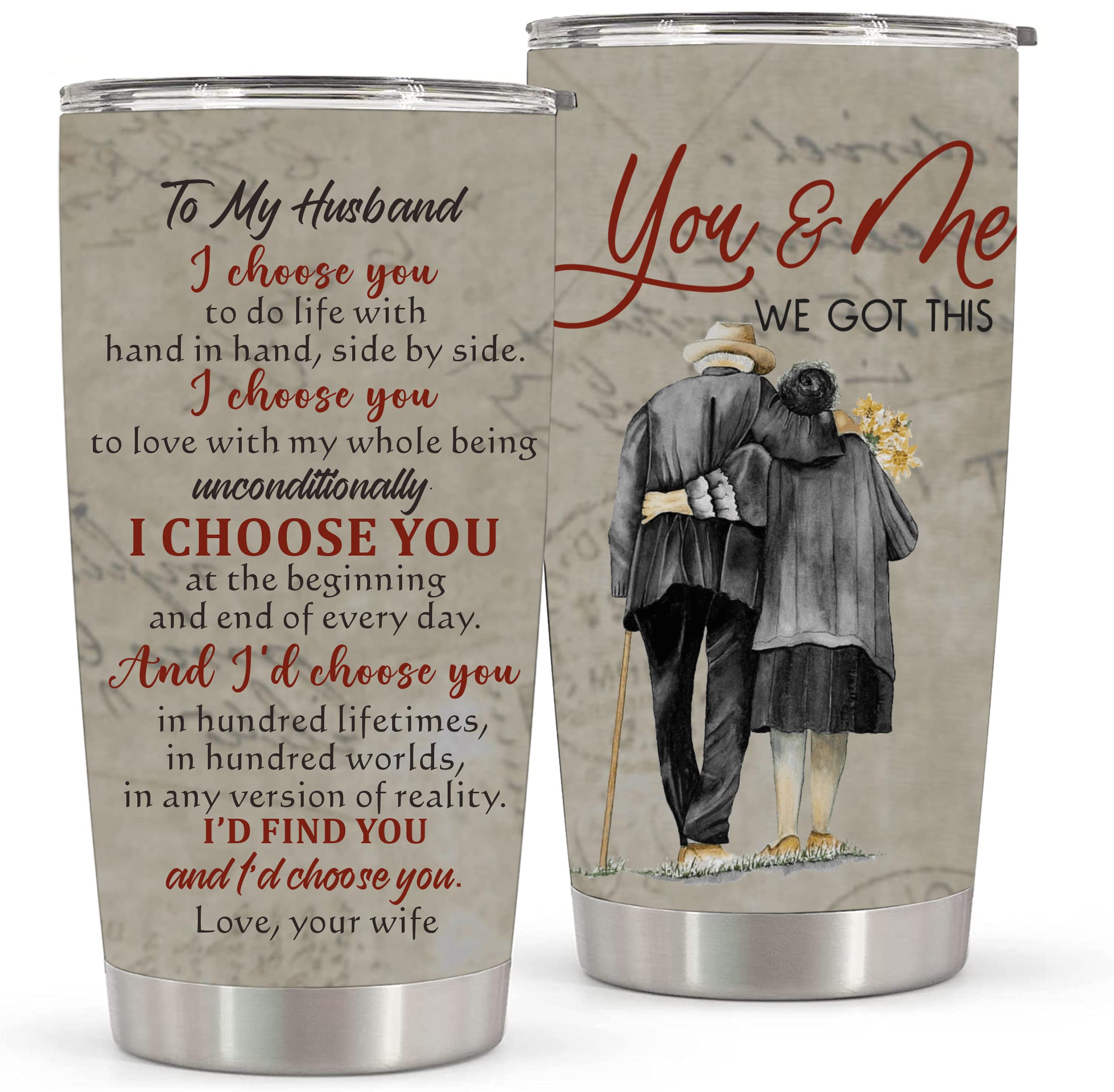 20oz Tumbler for Husband - Valentine's Gift from Wife for Anniversary & Birthday - Perfect for Coffee & Travel
