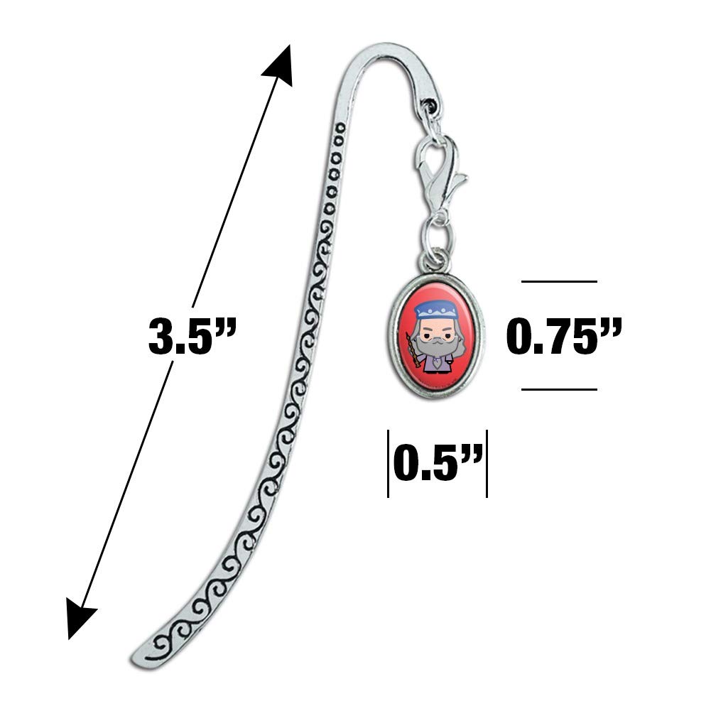 Harry Potter Dumbledore Cute Chibi Character Metal Bookmark - Oval Charm Page Marker for Books, Gifts & Collectibles - Perfect for Potterheads & Book Lovers