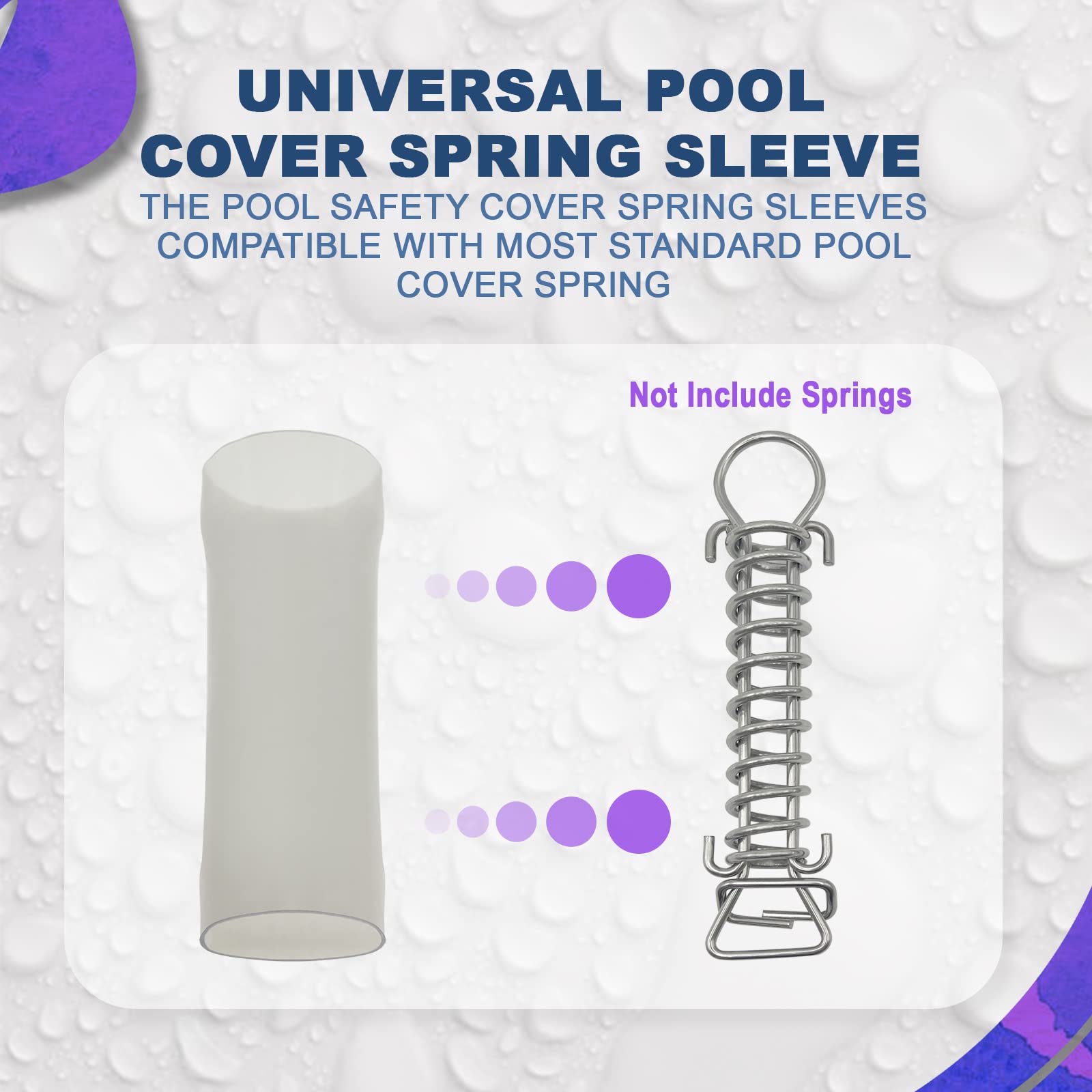 Poolzilla 10 Pack Vinyl Sleeves for Pool Safety Cover Springs - Protect Springs and Decks from Scratching - Ideal for Inground Pool Maintenance