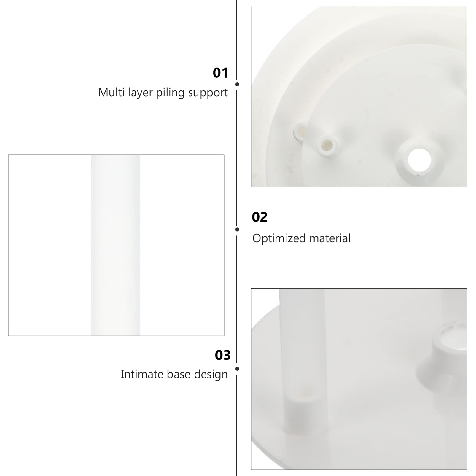 Hemoton 6-Piece Cake Display Stand Set - Stackable Dessert Rack with Plastic Spacers & White Cake Boards - Perfect for Bakery, Wedding, Party Dessert Displays