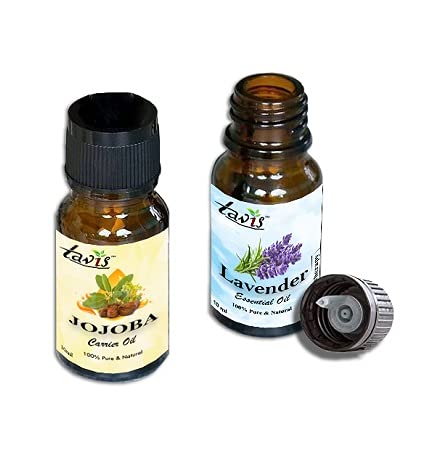 Organic Tavis Jojoba Oil & Lavender Essential Oil - 100% Pure, Cold Pressed for Skin & Hair Care - Perfect for Aromatherapy, Massage & DIY Beauty Products