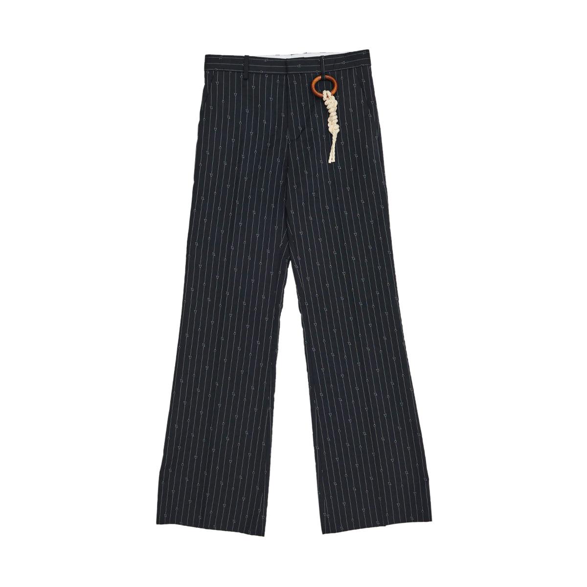 Golden Pants for Men - Navy Blue Pinstripe Dress Pants | Formal & Business Attire | Perfect for Office, Weddings & Special Occasions