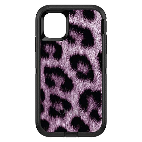 Purple Black Leopard Fur Skin Print On Black Case