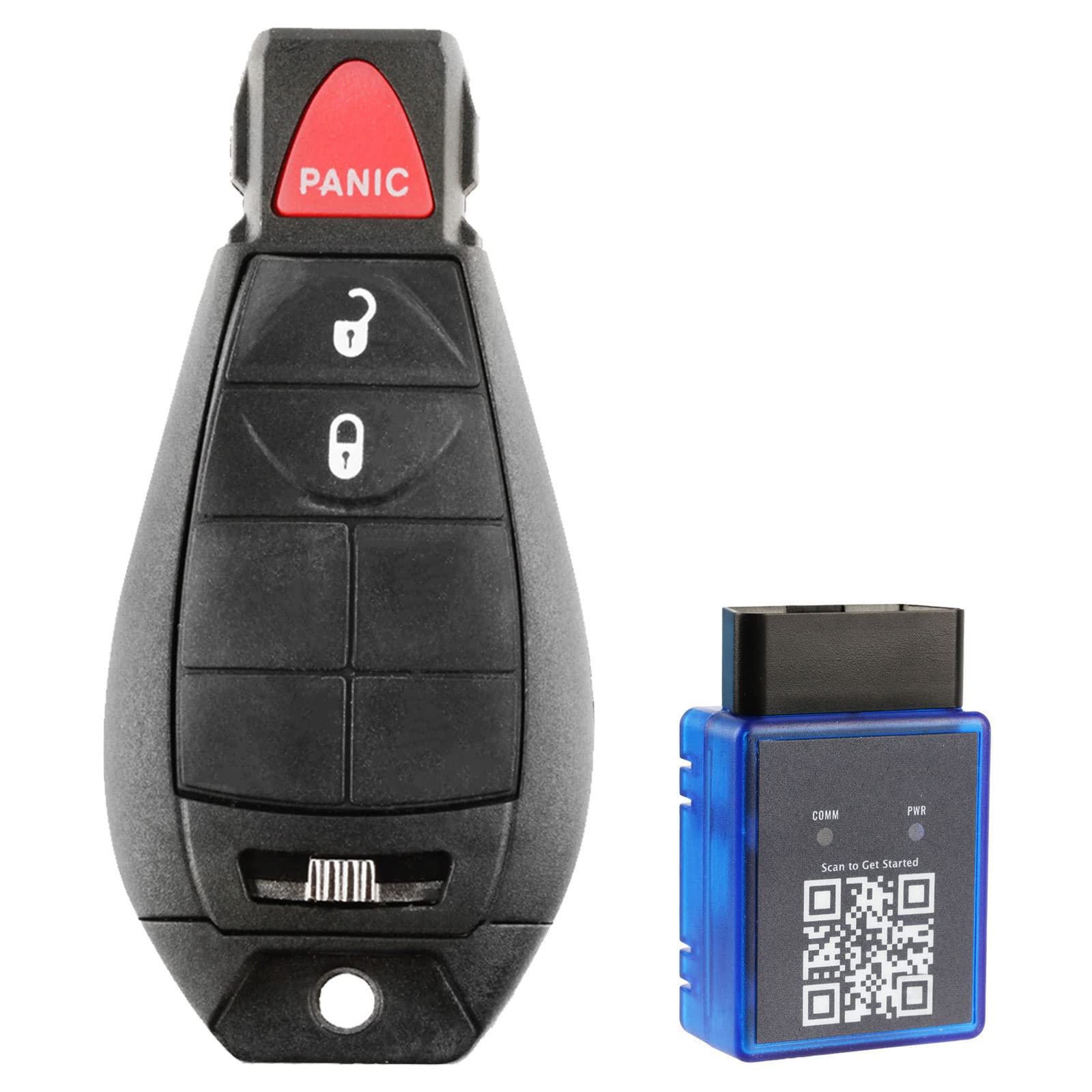 2008-2018 Chrysler Dodge Jeep Volkswagen Keyless Entry Remote Key Fob - 3-Button Fobik DIY Pairing Tool (M3N5WY783X IYZ-C01C) | Easy OBD Programmer for Key Replacement & Programming | Perfect for Lost Keys, Spare Keys & Vehicle Security Upgrades