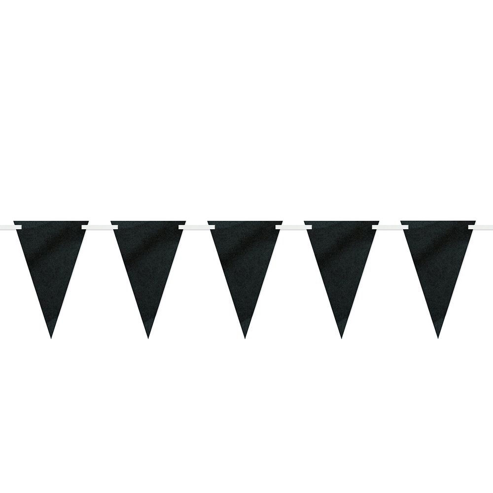 9 ft Black & White Chalk Paper Flag Banner with Chalk - Perfect for Birthdays, Bridal Showers, Graduations & Parties - Decorative Wall Hanging for Events & Celebrations