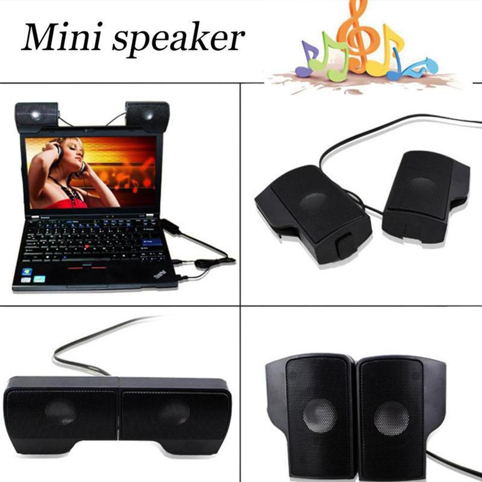 Premium USB Computer Speakers - Stereo Sound Clip-On External Speakers for Desktop, Laptop & Monitor | Portable Audio Accessories for Gaming, Work & Home Entertainment (Compatible with PC, Mac & Flat Screen TVs)