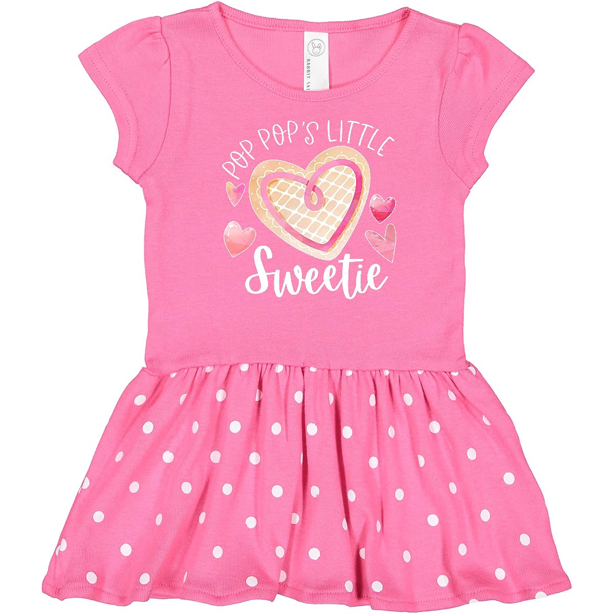 Inktastic Pop Pop's Little Sweetie Pink Heart Cookie Infant Dress - Adorable Baby Girl Outfit for Parties, Photos & Special Occasions