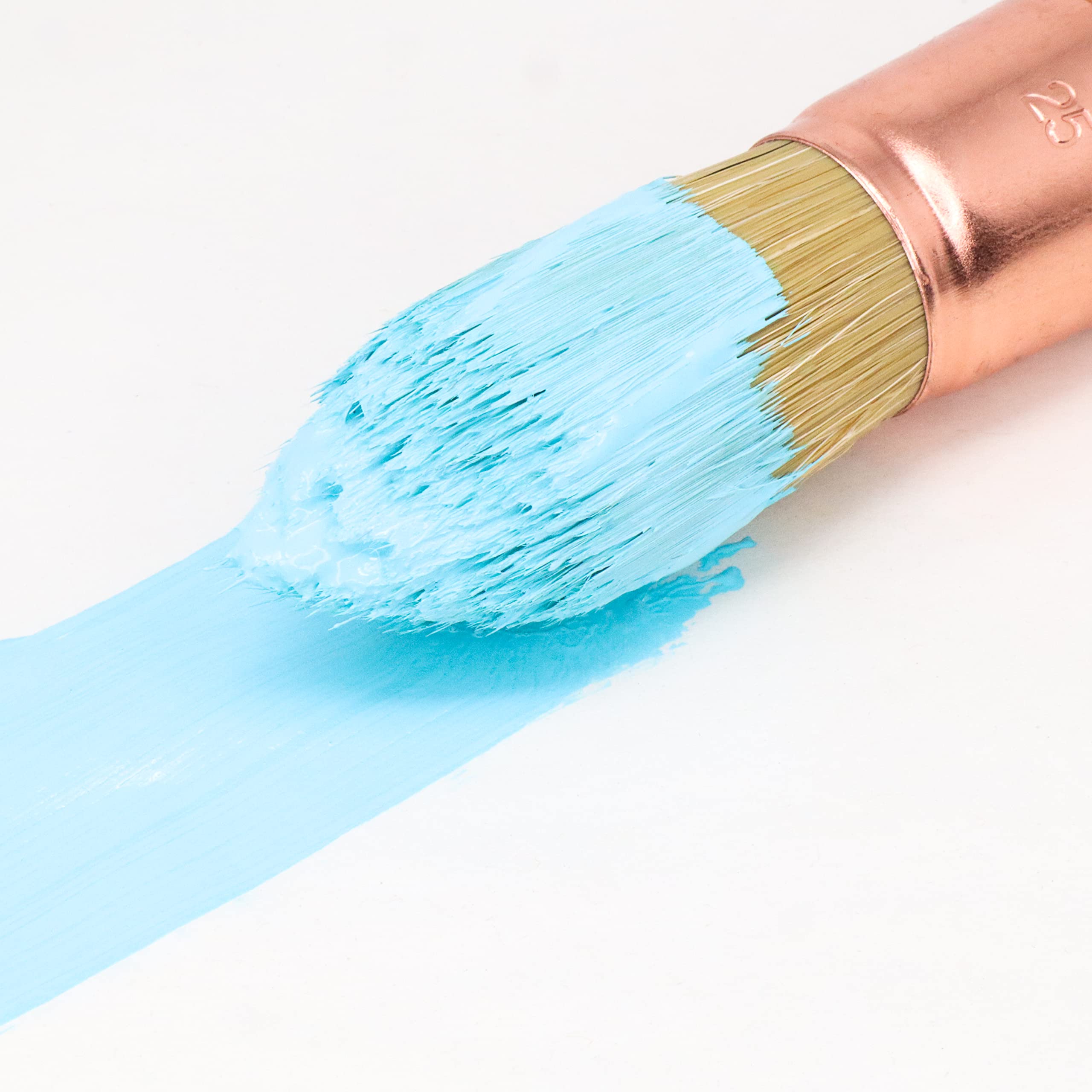 Hemway Premium Handmade Sculpted-Head Chalk, Lacquer & Wax Paint Brush Set (Pack of 2) - Sash & Round Brushes for Furniture, Walls & Ceilings - Perfect for DIY Projects, Shabby Chic Finishes, Home Renovation & Crafting
