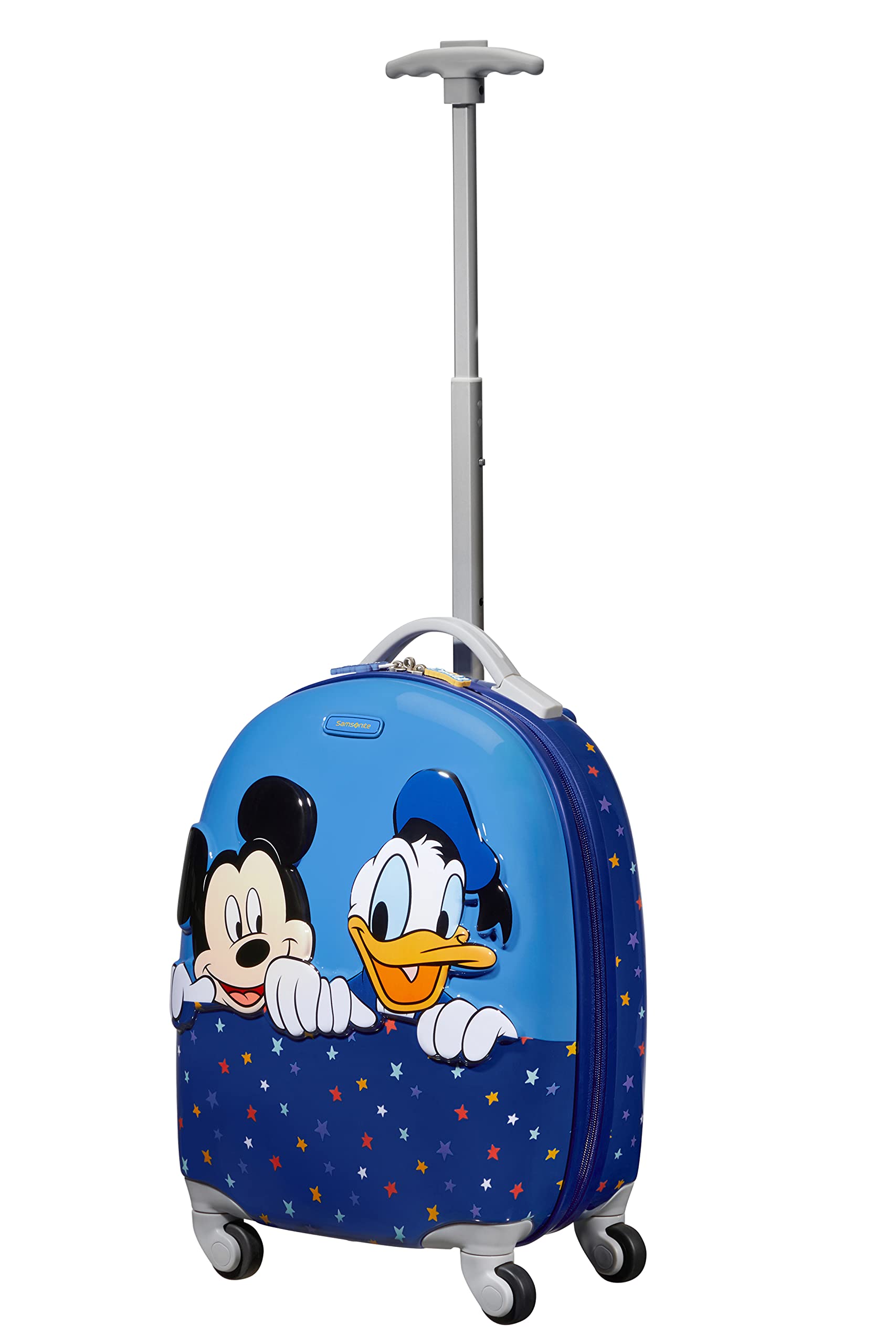 Samsonite Boys' Kids Luggage with Mickey & Donald Design, 20.5L Spinner Carry-On Suitcase (46cm) - Perfect for Travel, School Trips & Family Vacations