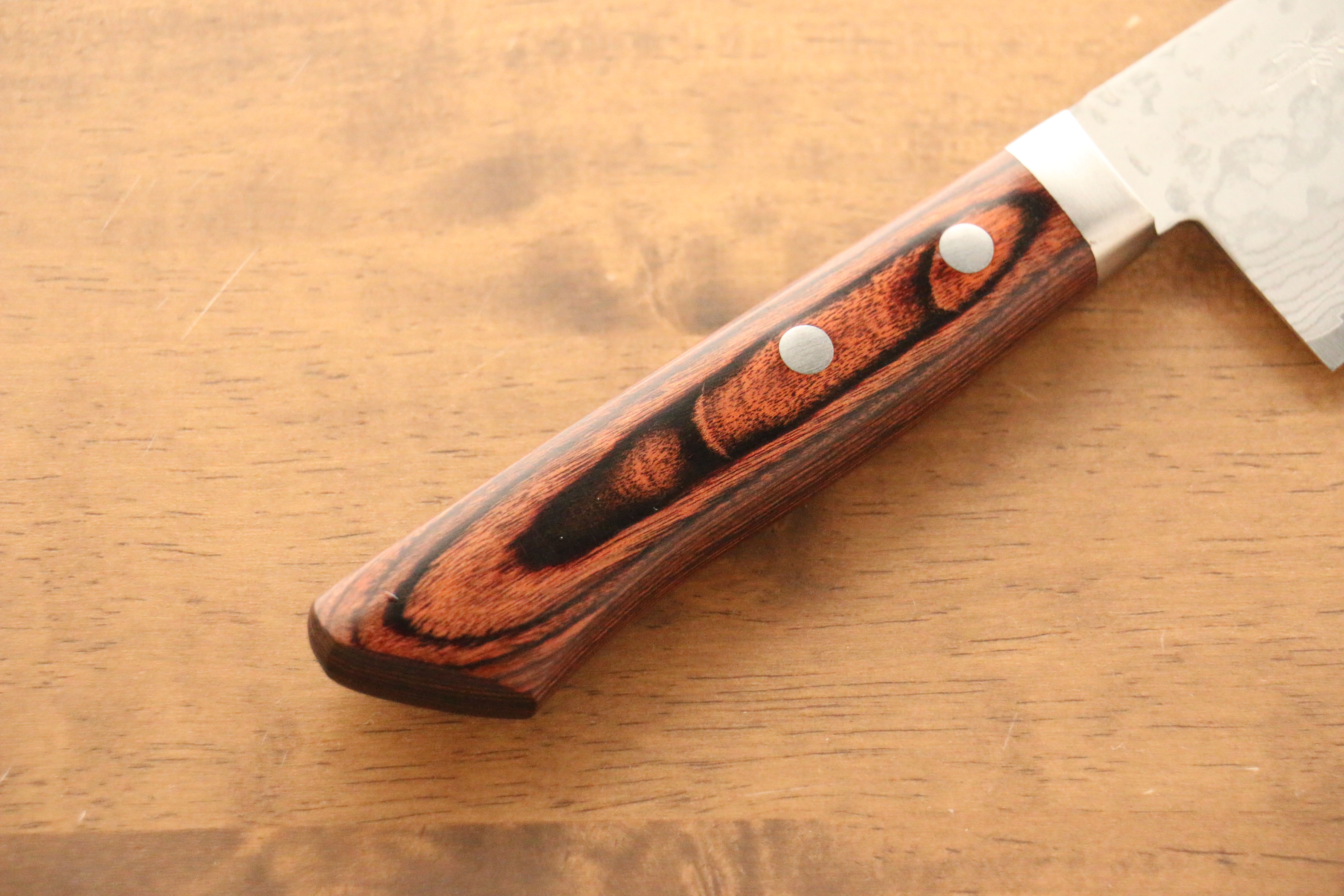 Premium Kunihira Sairyu VG10 Damascus Steel Santoku Knife 170mm with Mahogany Handle - Japanese Kitchen Knife for Professional Chefs & Home Cooking, Perfect for Slicing, Dicing & Chopping Vegetables, Meat & Fish