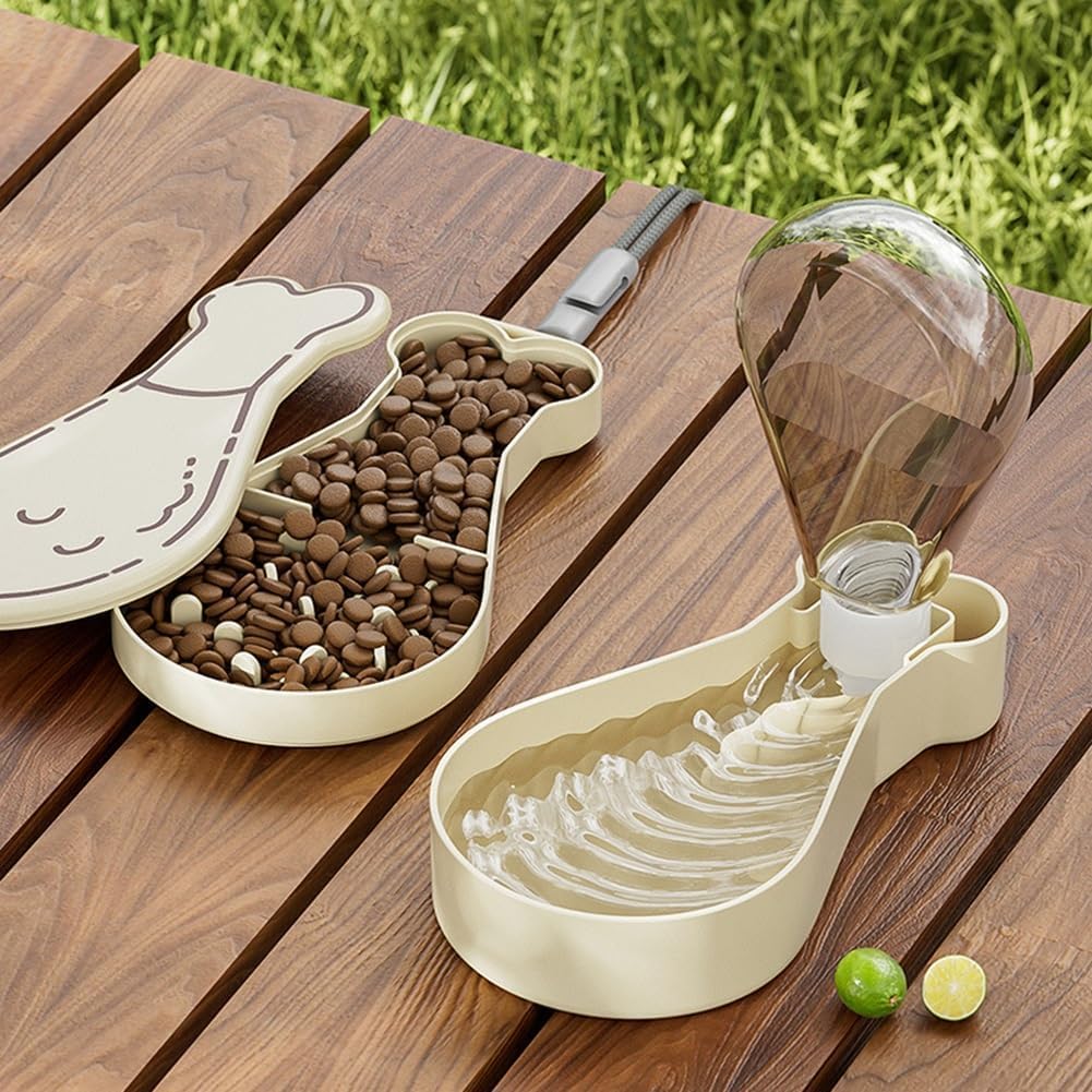 2-in-1 Pet Travel Food & Water Container - Portable Chicken Leg Shaped Bowl for Dogs & Cats | Perfect for Hiking, Camping & Road Trips