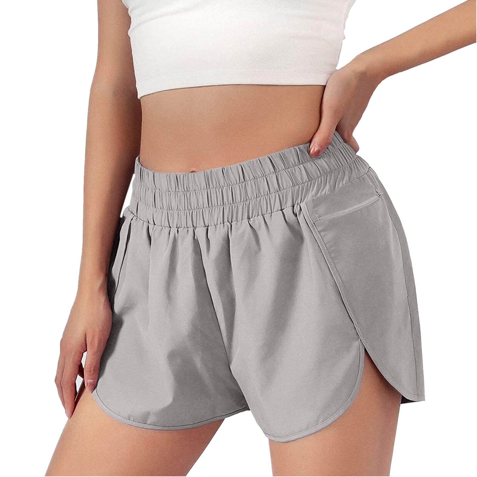 Women's Elastic Waist Running Shorts with Pockets - Breathable Workout Athletic Pants for Jogging, Yoga & Gym - 501 Original Fitness Shorts for Women