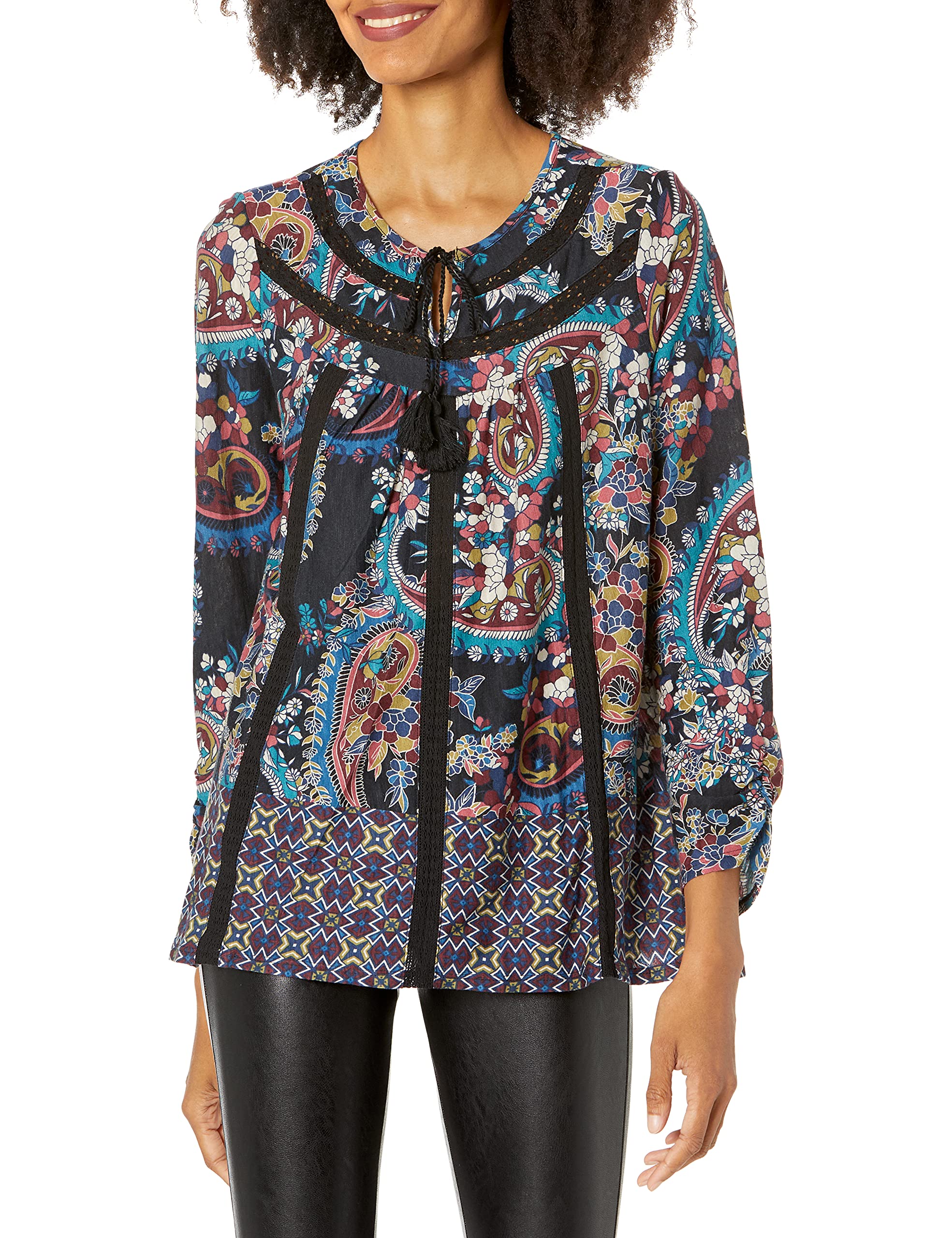 Vintage American Blues Women's Rosie Printed Knit Top - Retro Graphic Tee for Casual Wear, Music Lovers & Everyday Outfits