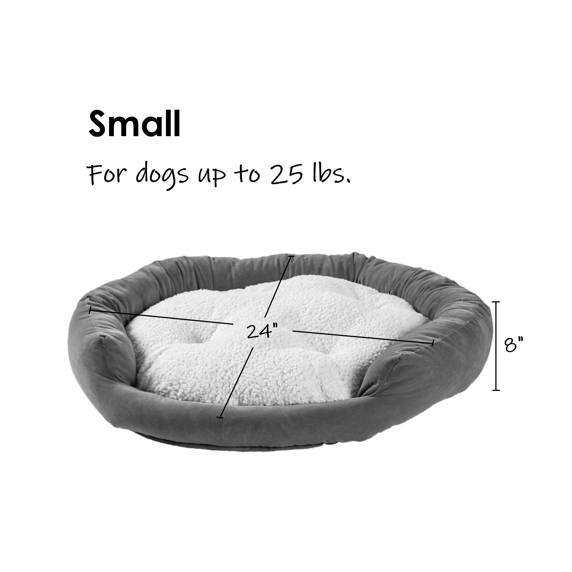 Maddie Donut Dog Bed with Removable Center Pillow - Cozy Small Pet Bed (24