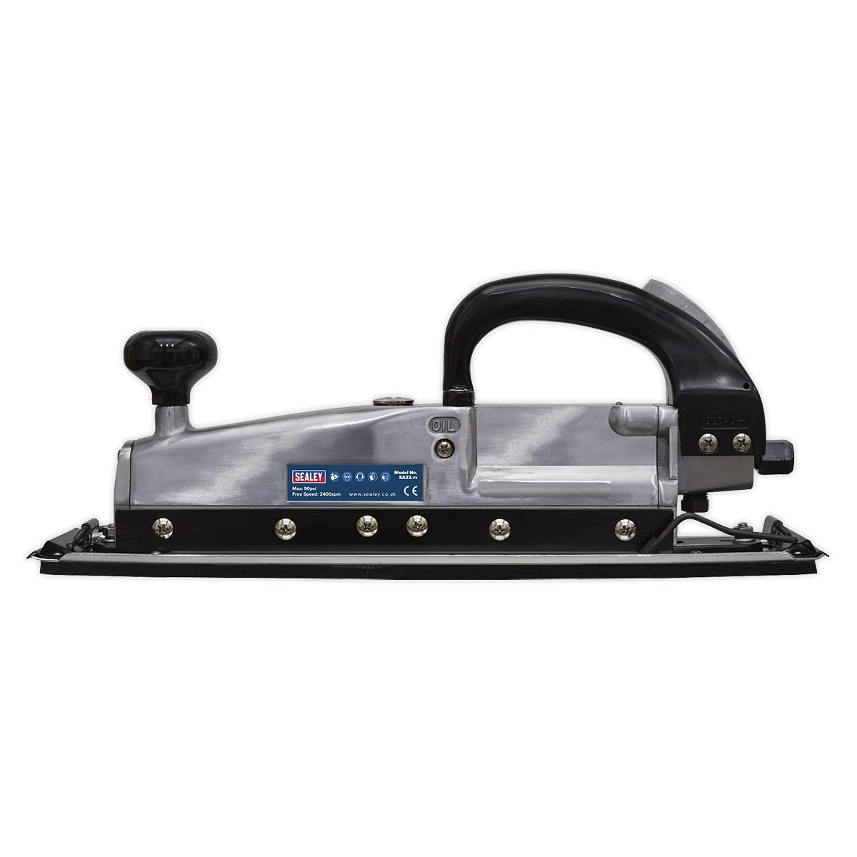 Sealey SA32 Professional Twin Piston In-Line Air Sander - Heavy Duty Pneumatic Sander for Woodworking, Metal Finishing & Auto Body Repair | Perfect for Sanding, Polishing & Surface Preparation