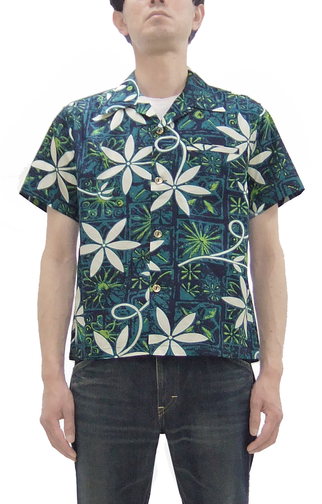 Elvis Presley Blue Hawaii Shirt for Men - Vintage Hawaiian Camp Collar Short Sleeve Shirt with All Over Print - Casual Summer Beach Wear - Perfect for Luau Parties, Tropical Vacations & Retro Style Outfits