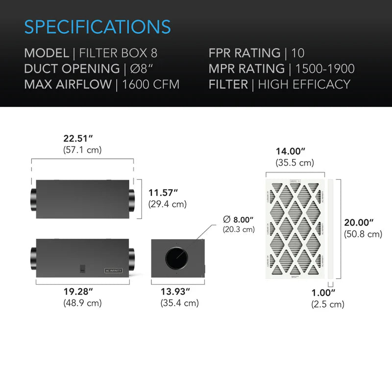 AC Infinity High-Performance Air Intake Filter - Compatible with Most Vehicles - Improves Engine Airflow & Efficiency - Ideal for Off-Road, Racing & Daily Driving
