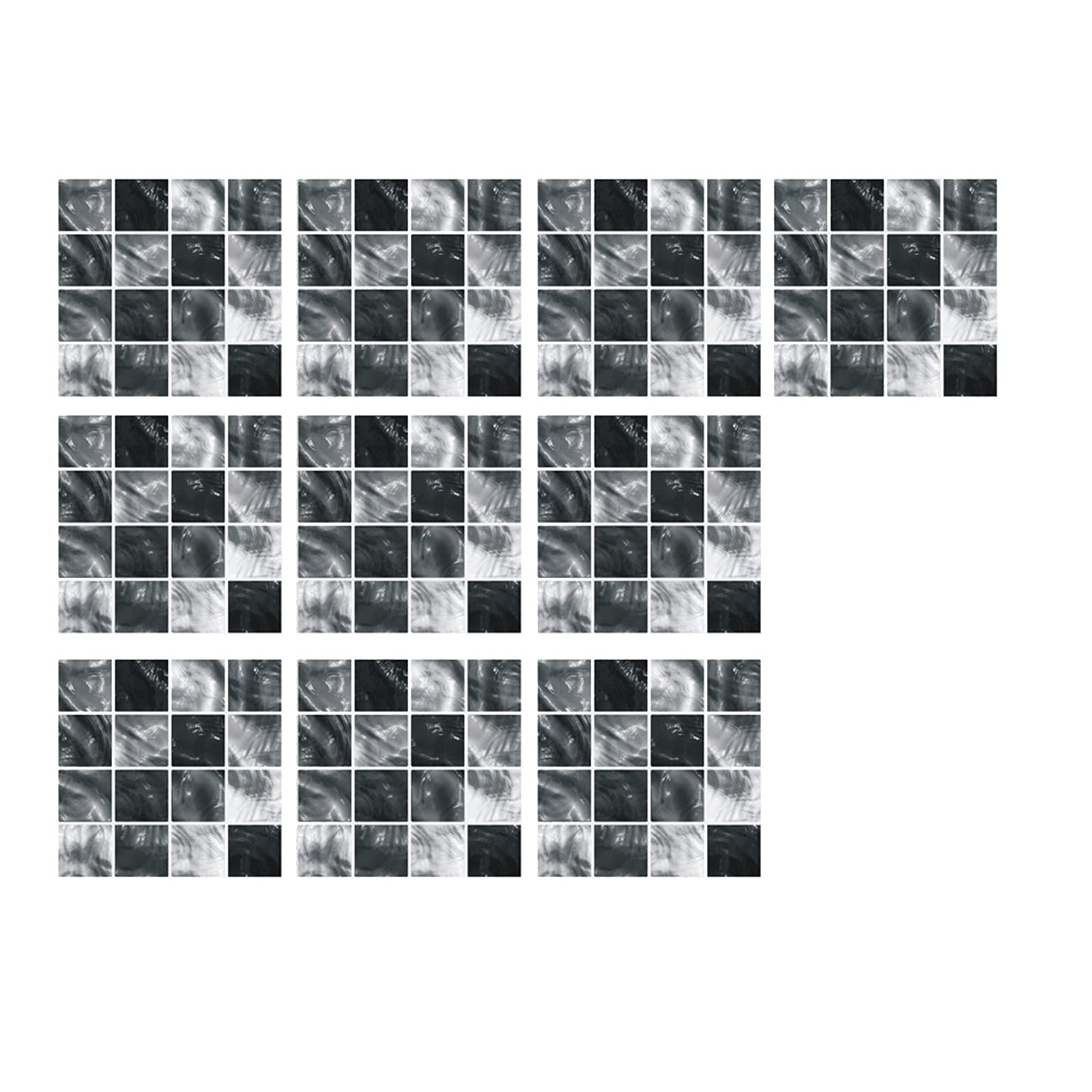 10-Pack DIY Waterproof Self-Adhesive Mosaic Crystal Wall Stickers - 3D Peel & Stick Tiles for Home Decor - Perfect for Kitchen Backsplash, Bathroom, Living Room & Bedroom (10x10cm)