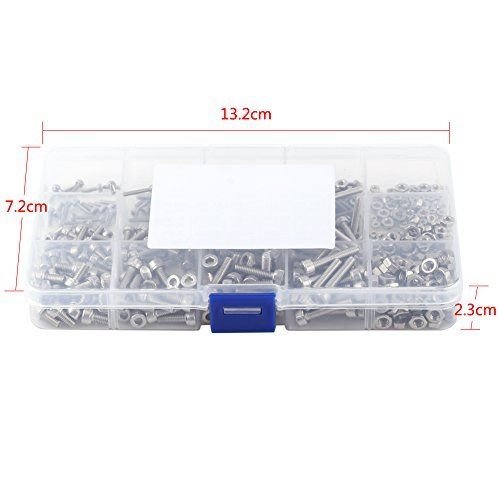 304 Stainless Steel M2-M4 Hex Bolts & Nuts Kit (480pcs) - DIY & Repair
