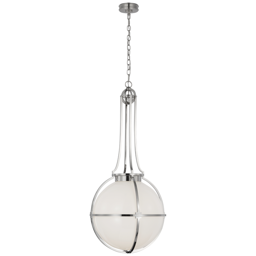 Archer Large Captured Globe Pendant Light Fixture - Modern Industrial Ceiling Light for Dining Room, Kitchen, or Living Room
