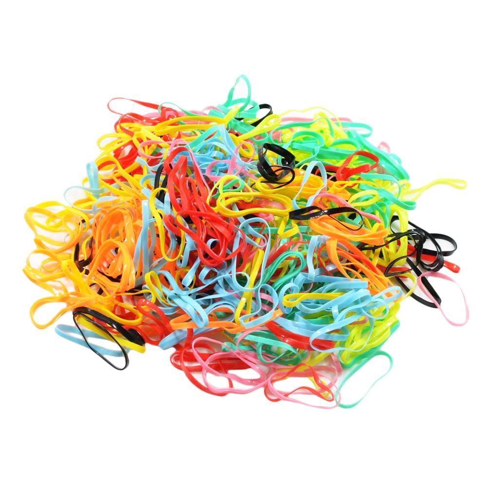 Harayaa Mixed Color Elastic Hair Bands - 50 Pack Rainbow Hair Ties for Women & Girls, Soft No-Slip Hair Holders for Ponytail, Bun, Braid & Workout