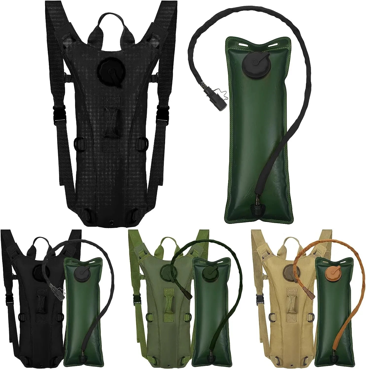Tactical Hydration Backpack with 3L Water Bladder - Lightweight Military Rucksack for Hiking, Biking, Running, Climbing & Outdoor Adventures - Perfect for Camping, Travel and Sports Hydration