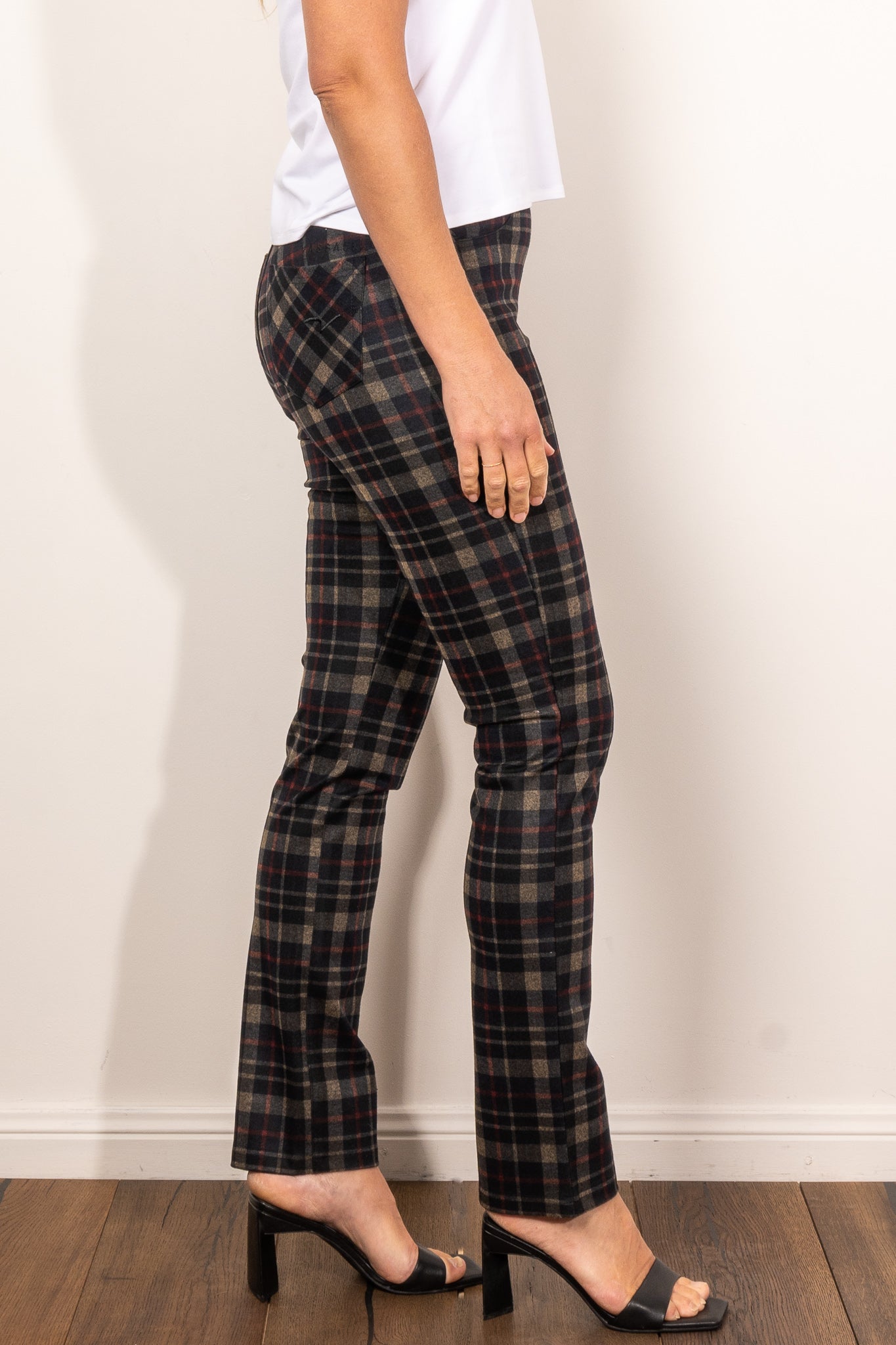 Vassalli Hyde Slim Leg Ponti Pants for Women - High Waisted Stretch Ponte Pants for Work, Office & Business Casual Wear