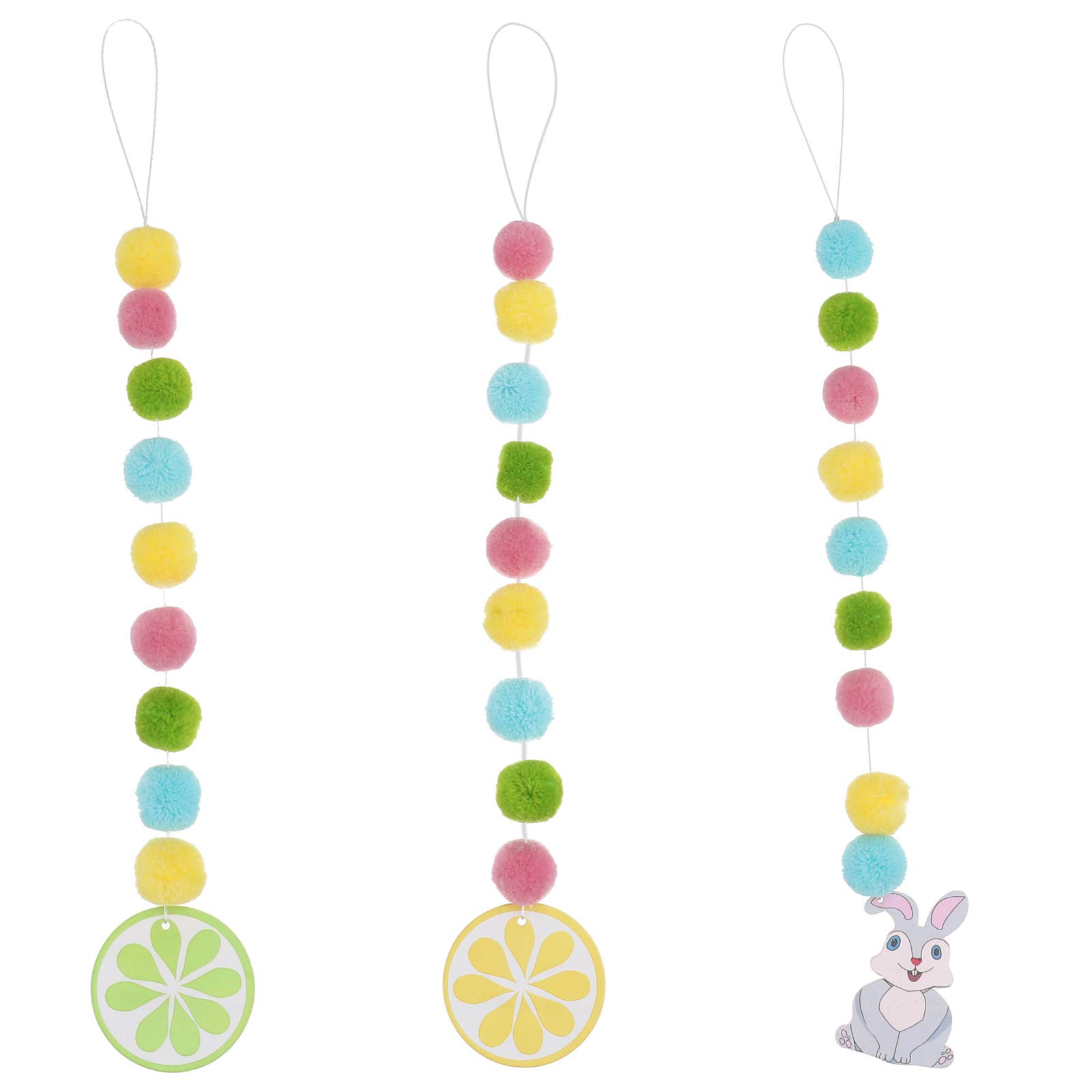 3Pcs Easter DIY Pendant Decorations - Colorful Tassel Charms & Pom Pom Strings for Hair, Home, Party Decor - Perfect for Easter Celebrations, Spring Parties & Festive Home Decorating