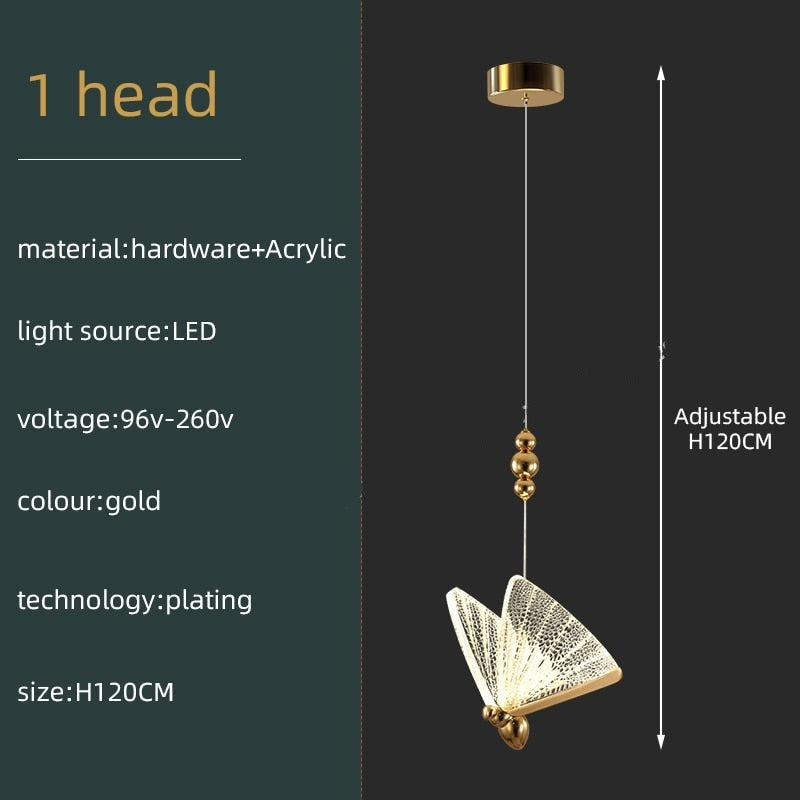 Elegant Butterfly Acrylic Chandelier - Modern Crystal Ceiling Light Fixture for Dining Room, Bedroom, Living Room & Wedding Decor
