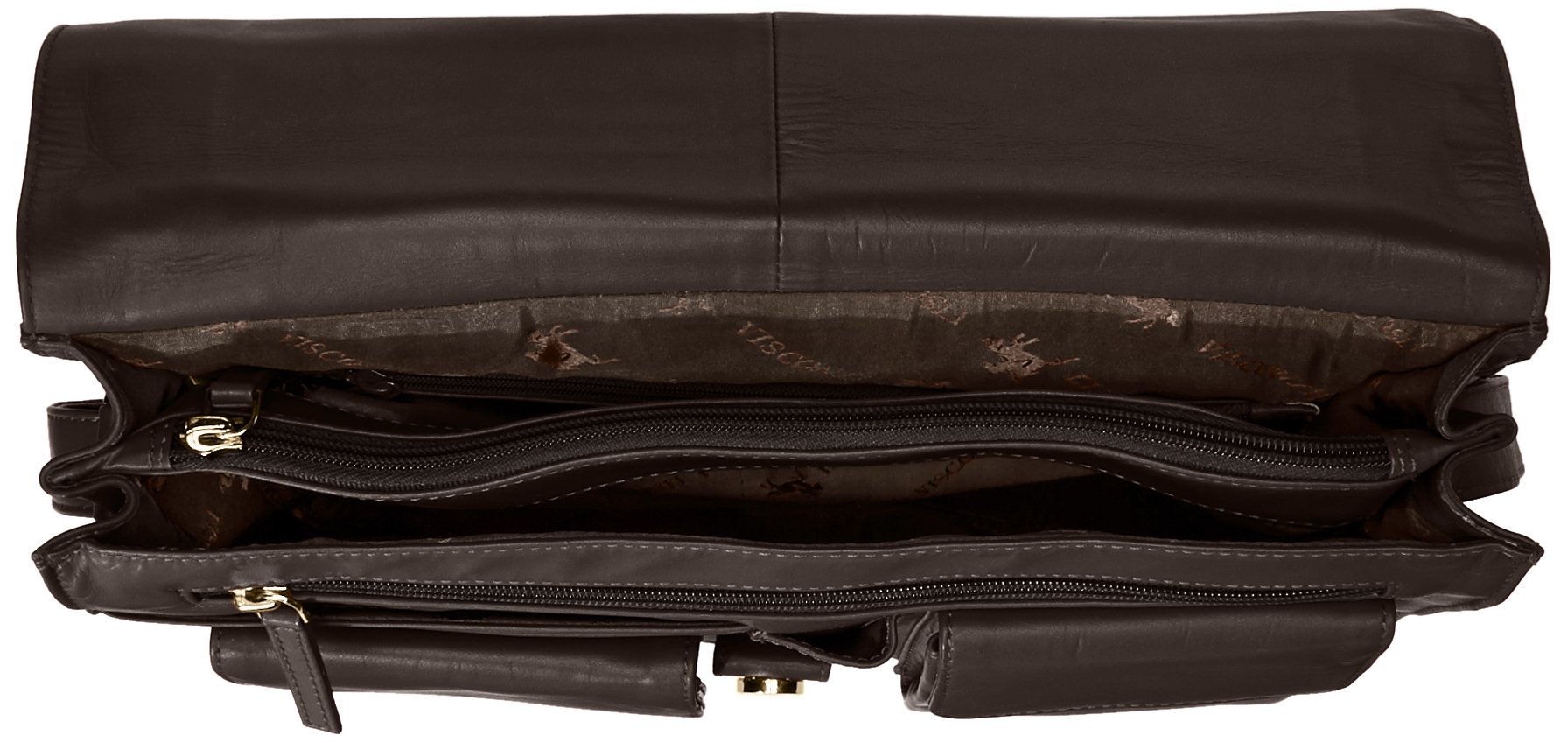 Women's Large Leather Flap-Over Shoulder/Crossbody Messenger Bag - Chocolate Brown, One Size, Durable & Stylish for Work, Travel & Everyday Use