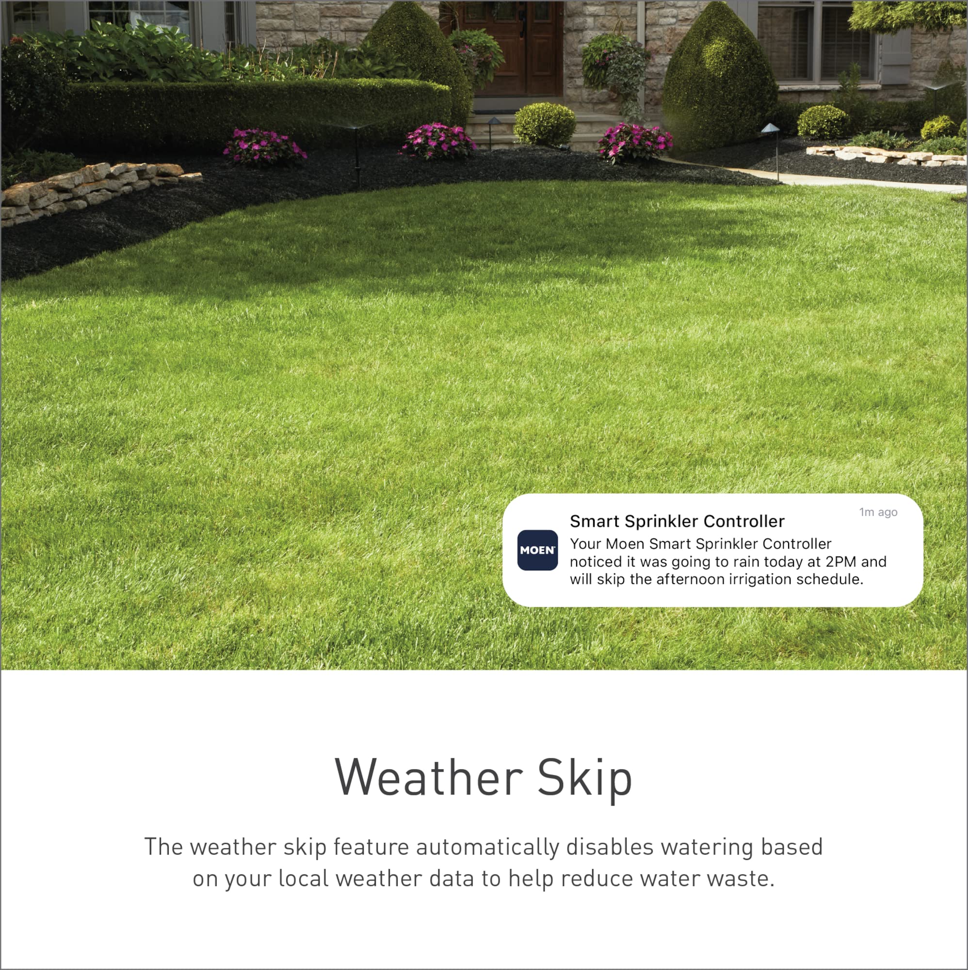 Moen 8-Zone Smart Wi-Fi Sprinkler Controller - Automatic Water Timer Irrigation System for Lawns & Gardens (WICNT008G1USA) | Perfect for Smart Home Landscaping & Water Conservation