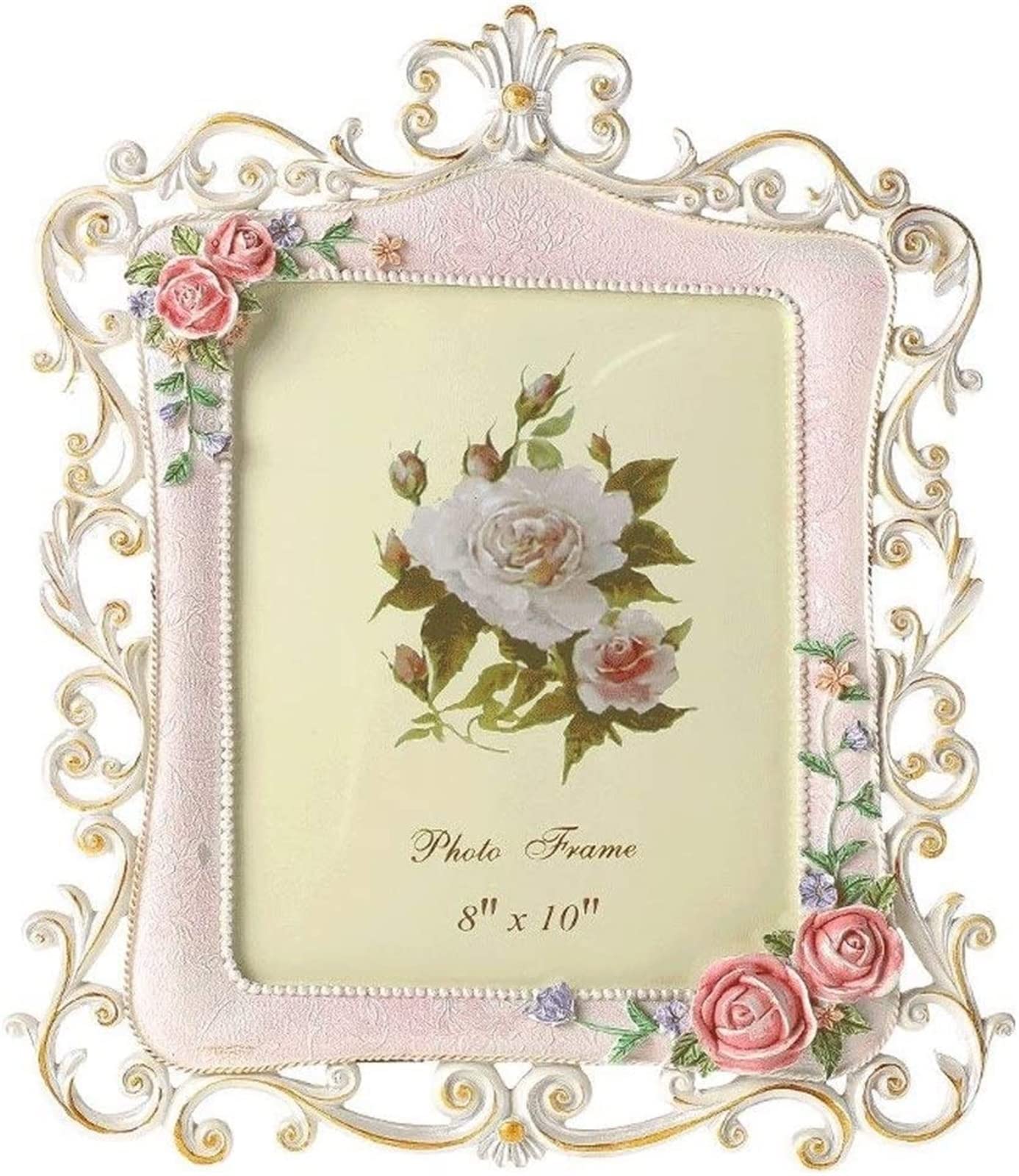 Handmade Painted Resin Photo Frame 7.5x9.6 Inch - Elegant Wedding Picture Frame, Home Decor, Desktop Display, Thoughtful Gift for Anniversary, Housewarming & Special Occasions - Perfect for Living Room, Bedroom or Office Décor