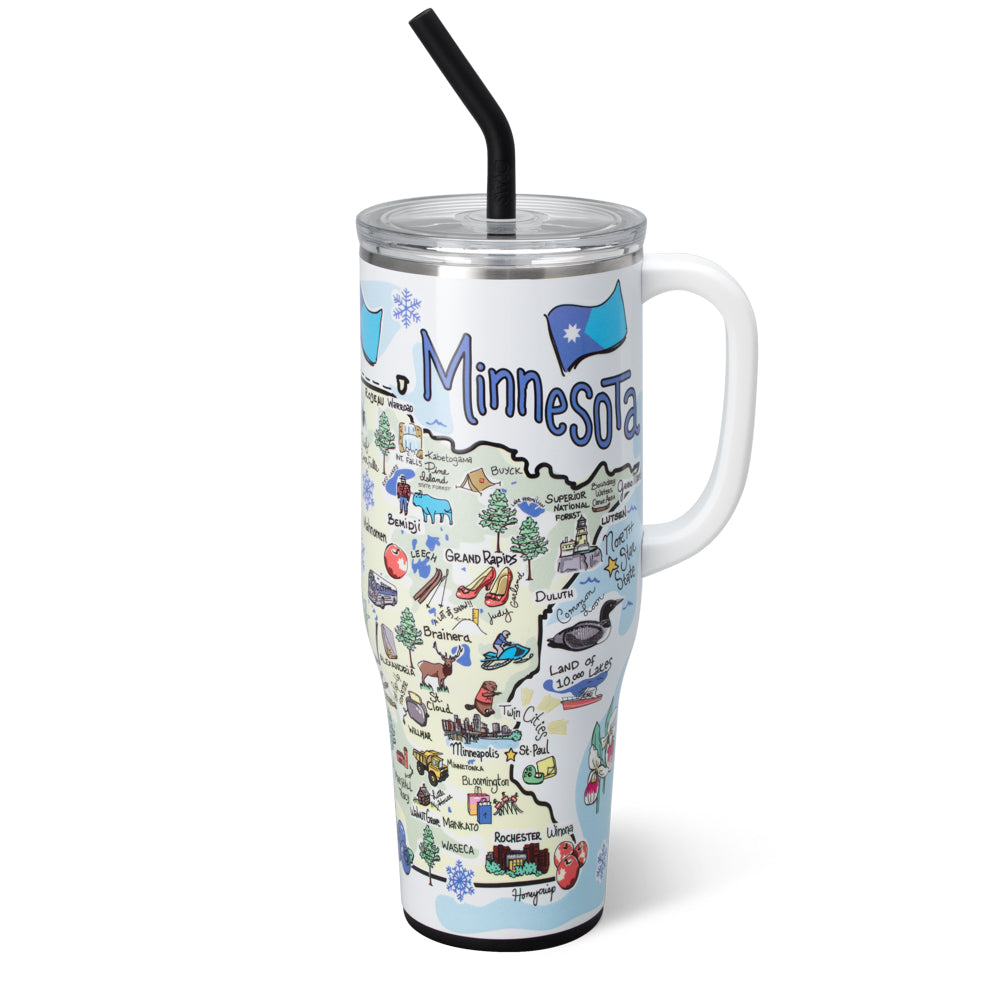 40oz Minnesota Mega Mug - Large Insulated Stainless Steel Tumbler for Coffee, Tea & Cold Drinks - Perfect for Camping, Travel & Office Use