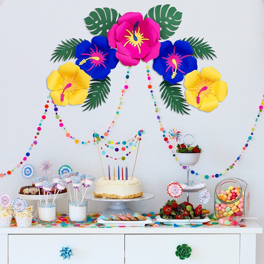 DIY Colorful Paper Flower Garland - Handmade Party Decorations for Birthday, Baby Shower & Wedding Backdrop | Wall Decor, Fiesta Theme, Kids Room Decor | Perfect for Home Parties, Photo Booths & Event Backgrounds