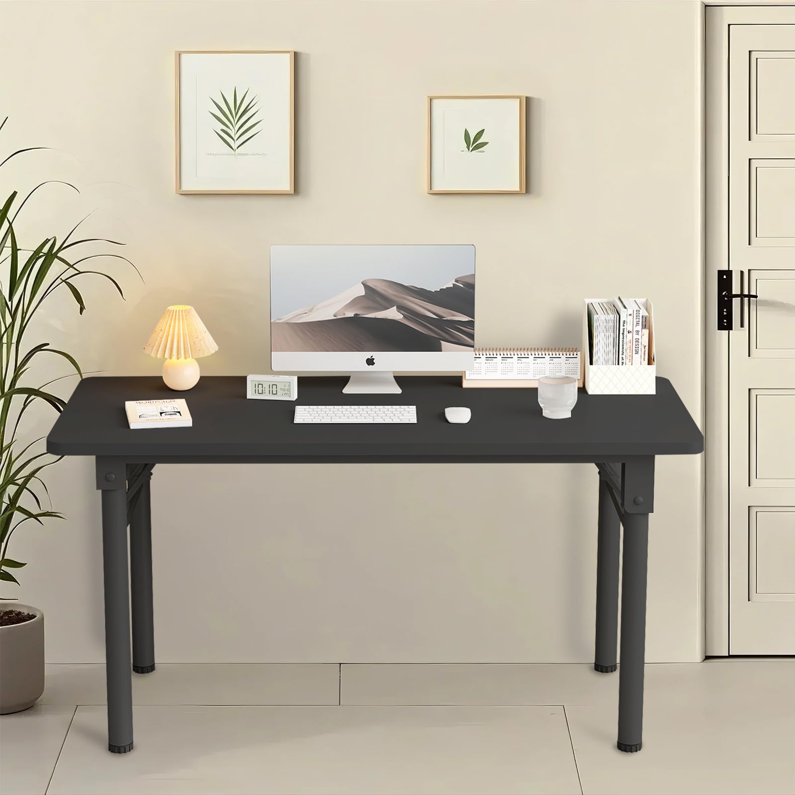 Foldable Computer Desk for Home Office - No Assembly Required, Space Saving Study Table & Writing Desk | Perfect for Small Spaces, Dorm Rooms & Remote Work