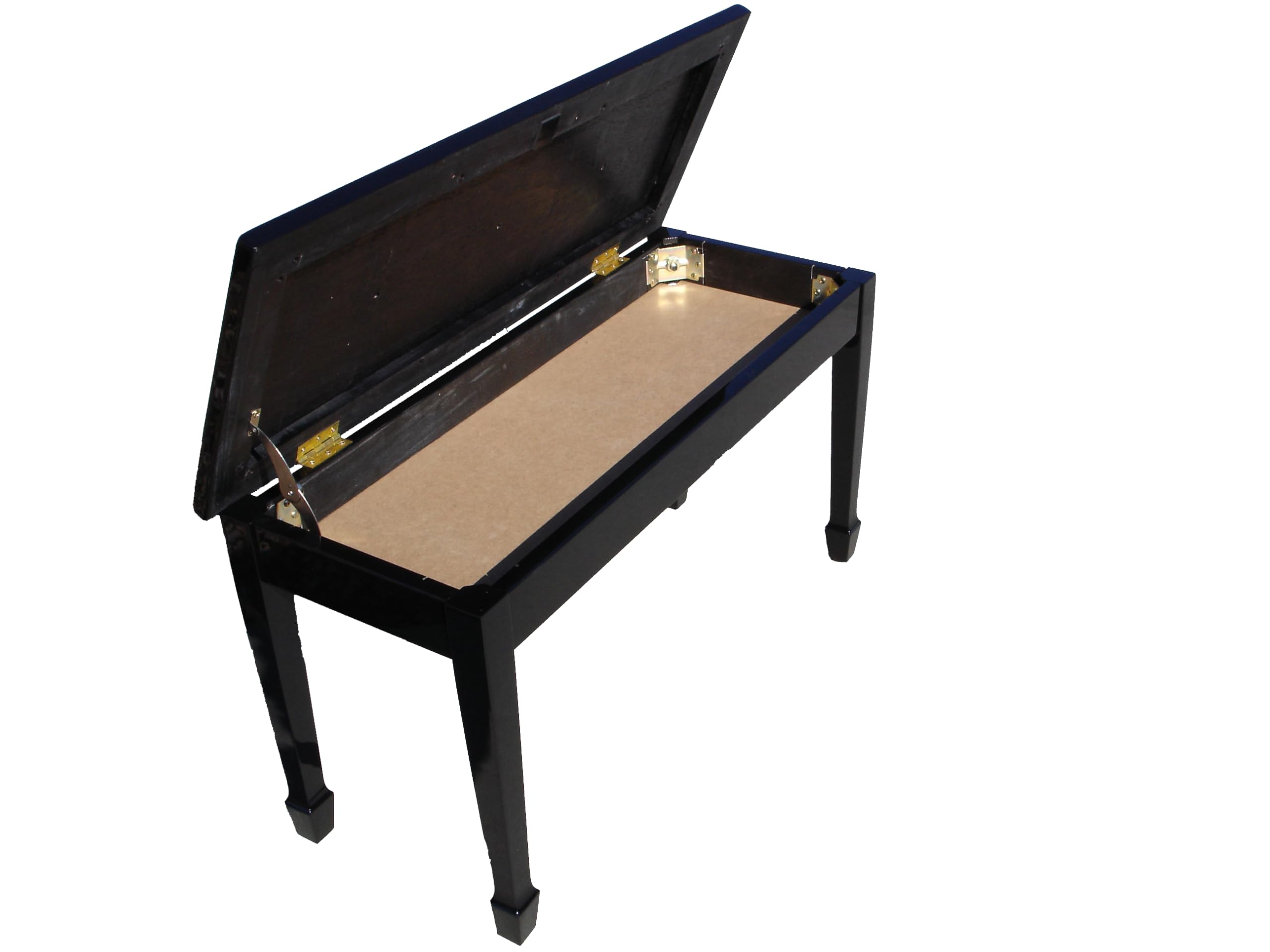 Premium Genuine Leather Ebony Concert Grand Piano Bench with Storage – Perfect for Home, Studio & Music Room
