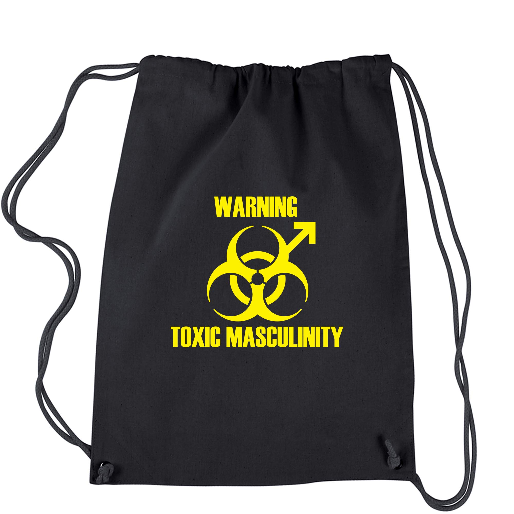 Anti Toxic Masculinity & Feminism Black Drawstring Backpack - Lightweight Casual Daypack for School, Gym, Travel & Protest Rallies