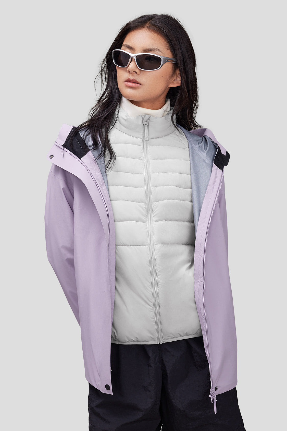 Women's 3-in-1 Waterproof Windproof Fleece Lined Interchangeable Jacket - Outdoor Hiking, Skiing & Winter Travel Coat