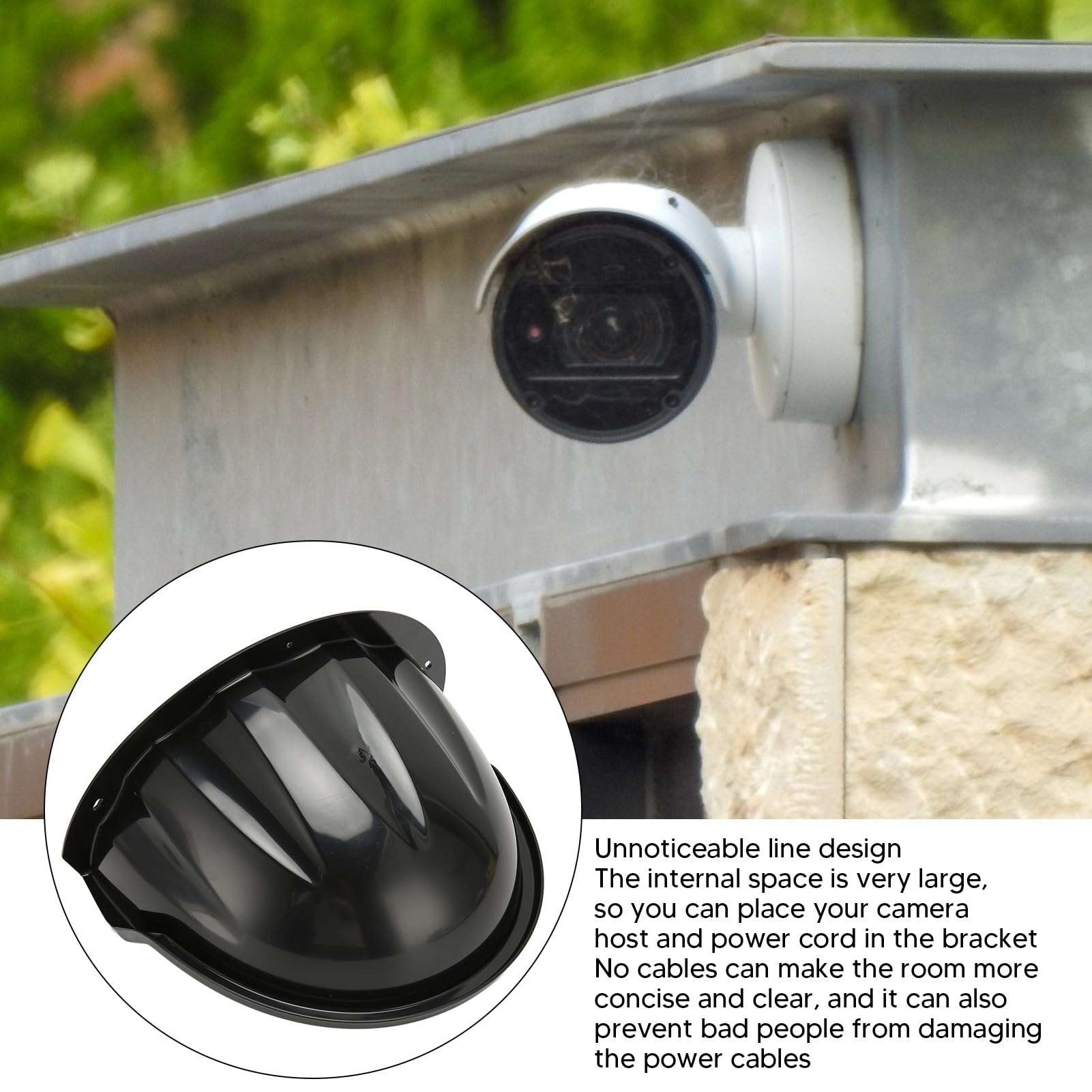 Universal ABS Plastic Weatherproof Security Camera Cover - Sun & Rain Shade Dome for Outdoor/Indoor Surveillance Cameras (Black) | Perfect for Home Security, Office Monitoring & Weather Protection