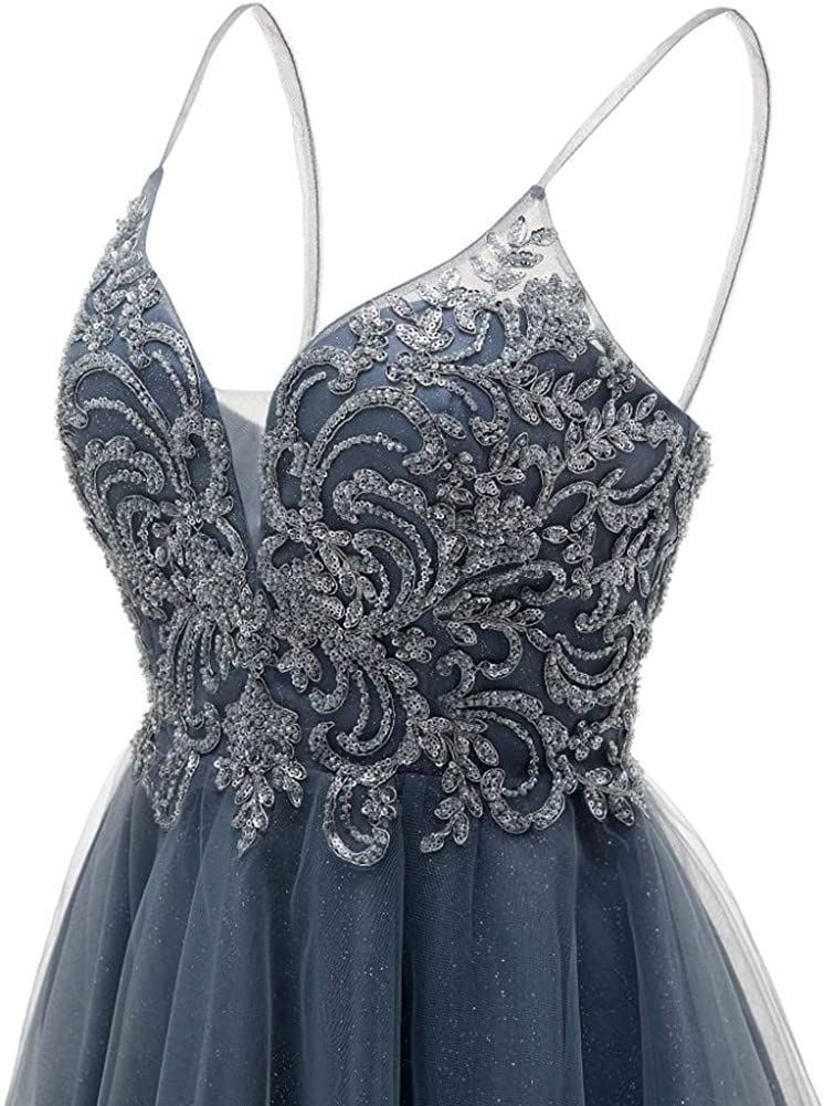 Origine Lei Women's Tulle Spaghetti Strap Short Prom Dress with Beaded Lace - Elegant Homecoming Dress for Parties, Dances & Special Occasions