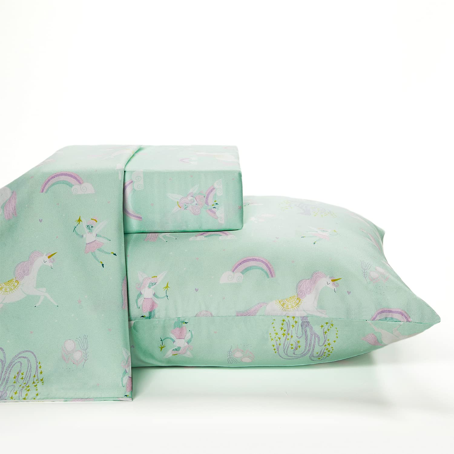 Queen Size Bed Sheets Set - Fairytale Themed, Stain & Wrinkle Resistant, Cooling Bamboo Sheets - Ultra Soft 90 GSM Flat Sheet, Fitted Sheet with 2 Pillowcases - Perfect for Hot Sleepers & Cozy Bedroom Decor by Where the Polka Dots Roam