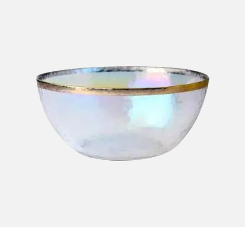 Aurora Gold Edge Glass Plate & Bowl Set - Elegant Dinnerware for Special Occasions, Perfect for Weddings, Parties, and Fine Dining