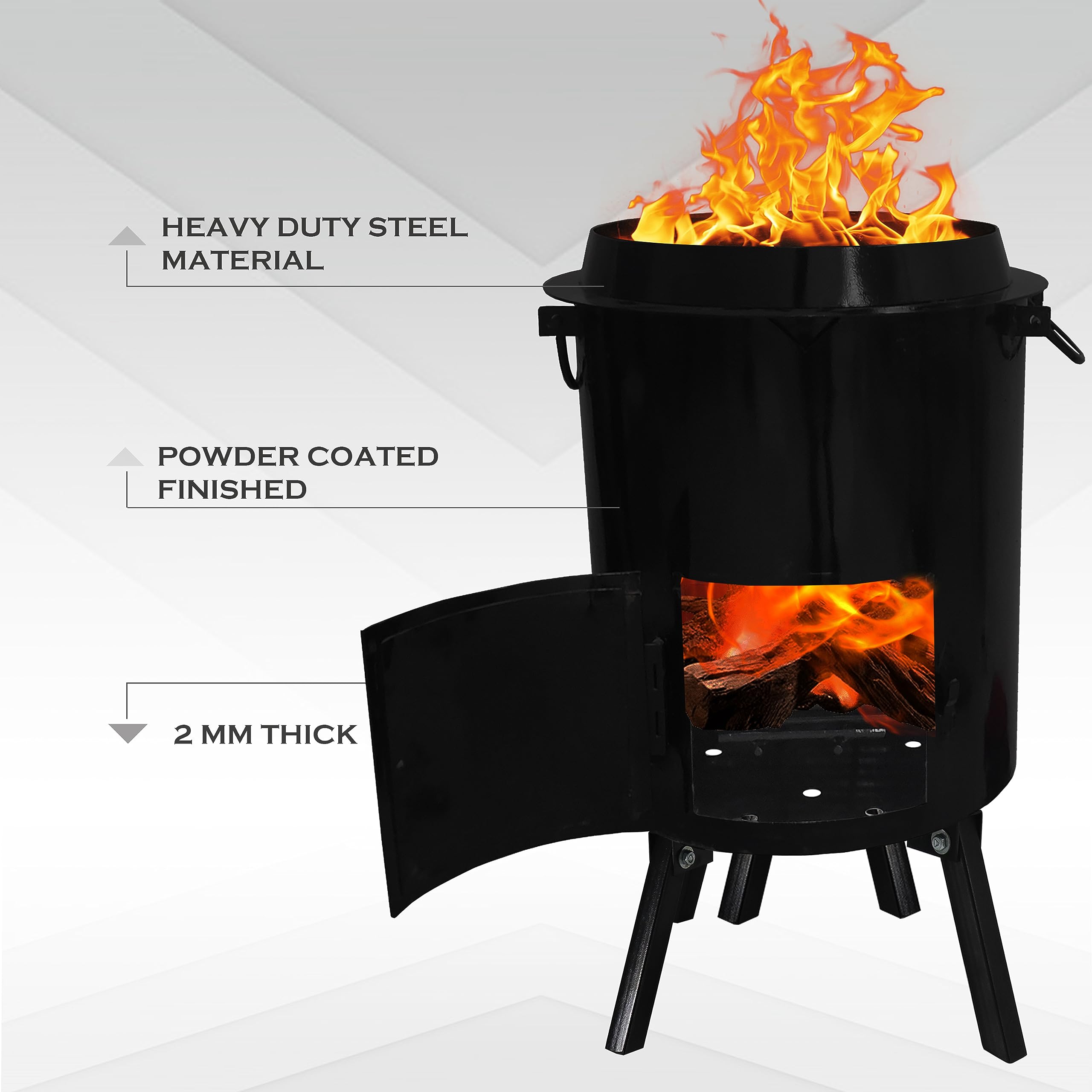 FEBTECH - 14-16 Inch Heavy Duty Steel Uzbek Kazan Oven for Plov Pilaf, Lagman & Shorpa | 8L-18L Capacity | Wood Fire Cooking | Perfect for Outdoor Camping, Picnics & Traditional Central Asian Cuisine