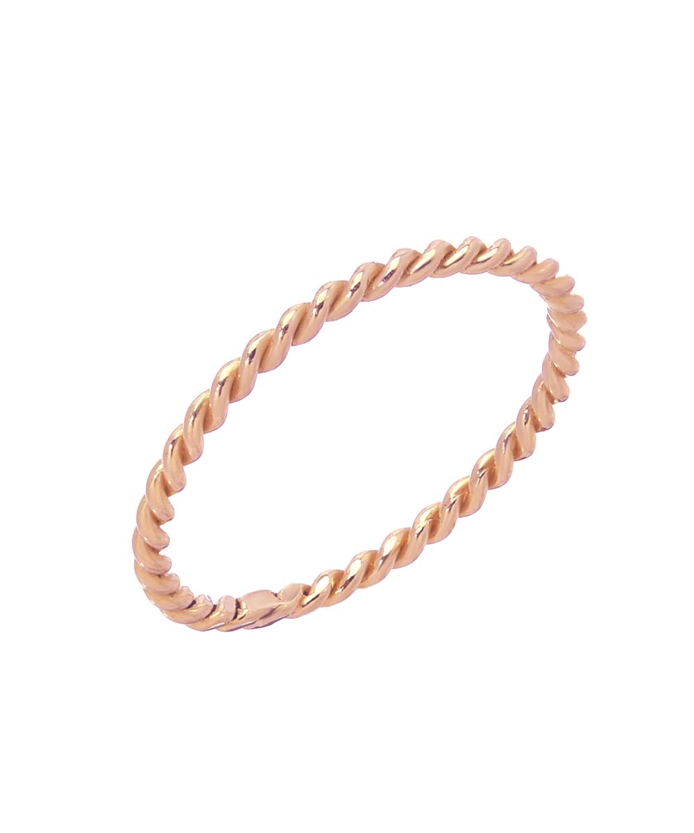 14K Gold 2mm High Polish Twist Ring for Women - Elegant Minimalist Jewelry for Everyday Wear, Gifts, and Special Occasions