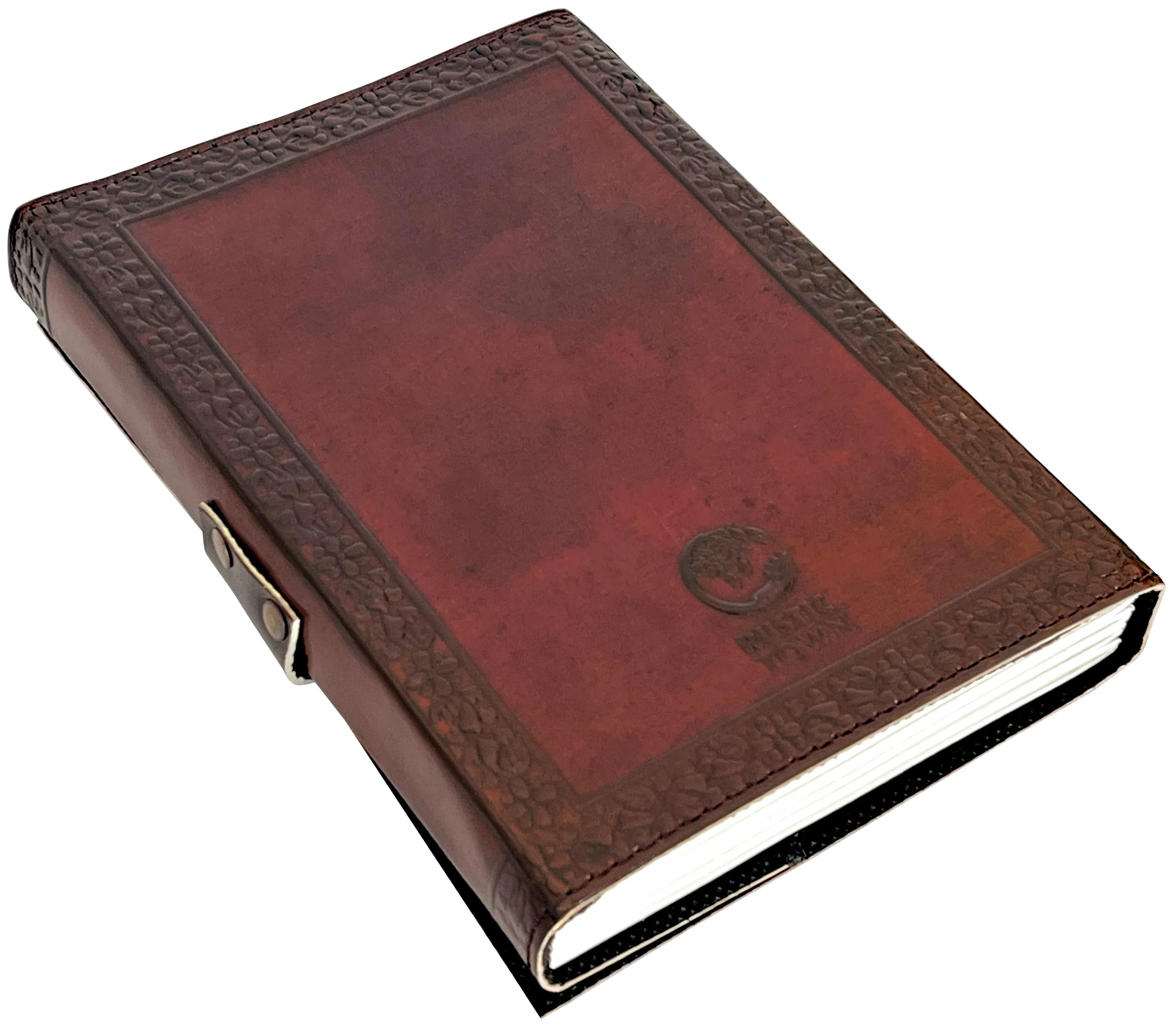 Premium Handmade Leather Journal with Semi-Precious Stone - Vintage Writing Notebook for Travel, Meditation & Gift Giving