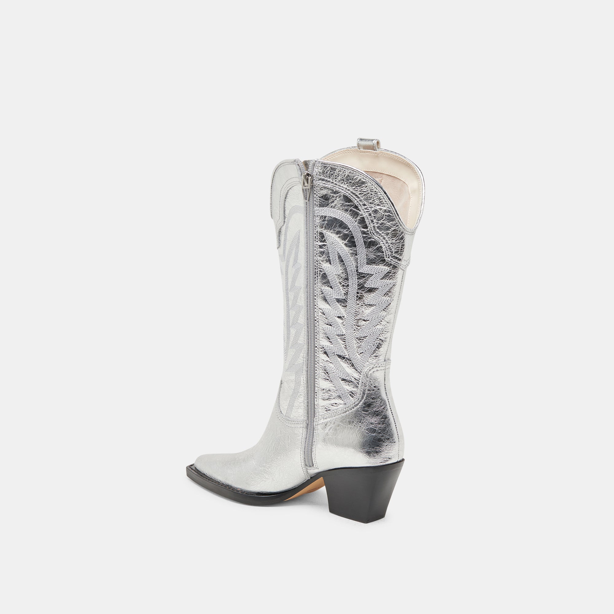 RYLAND Extra Wide Calf Boots for Women - Silver Distressed Leather Ankle Boots for Comfort & Style | Perfect for Casual Outfits, Work & Night Out